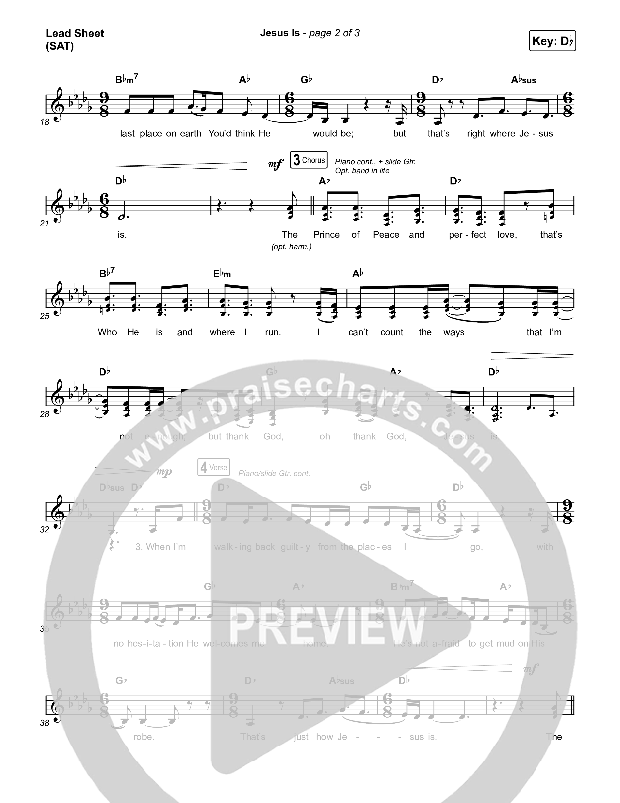 Jesus Is Lead Sheet (SAT) (Leanna Crawford)