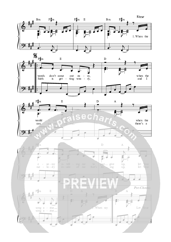 Let Your Song Arise (Live) Lead Sheet Melody (Vineyard Worship / Tina Colon Williams / Kyle Howard)