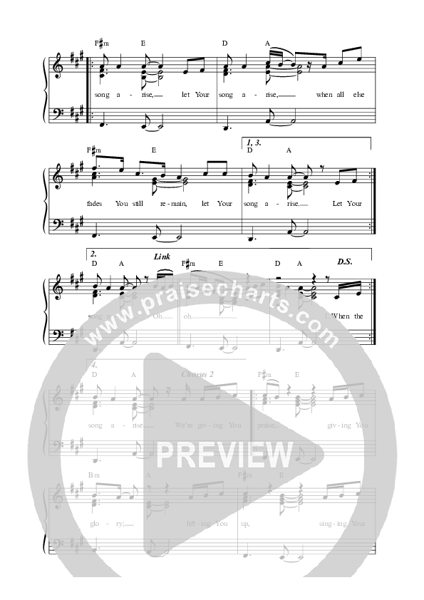 Let Your Song Arise (Live) Lead Sheet Melody (Vineyard Worship / Tina Colon Williams / Kyle Howard)