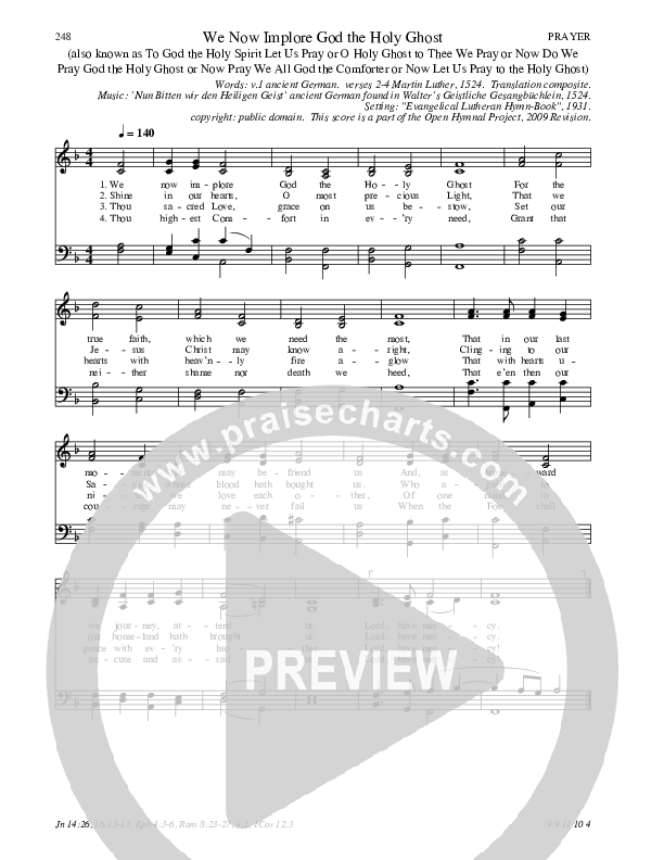 We Now Implore God The Holy Ghost Hymn Sheet (SATB) (Traditional Hymn)