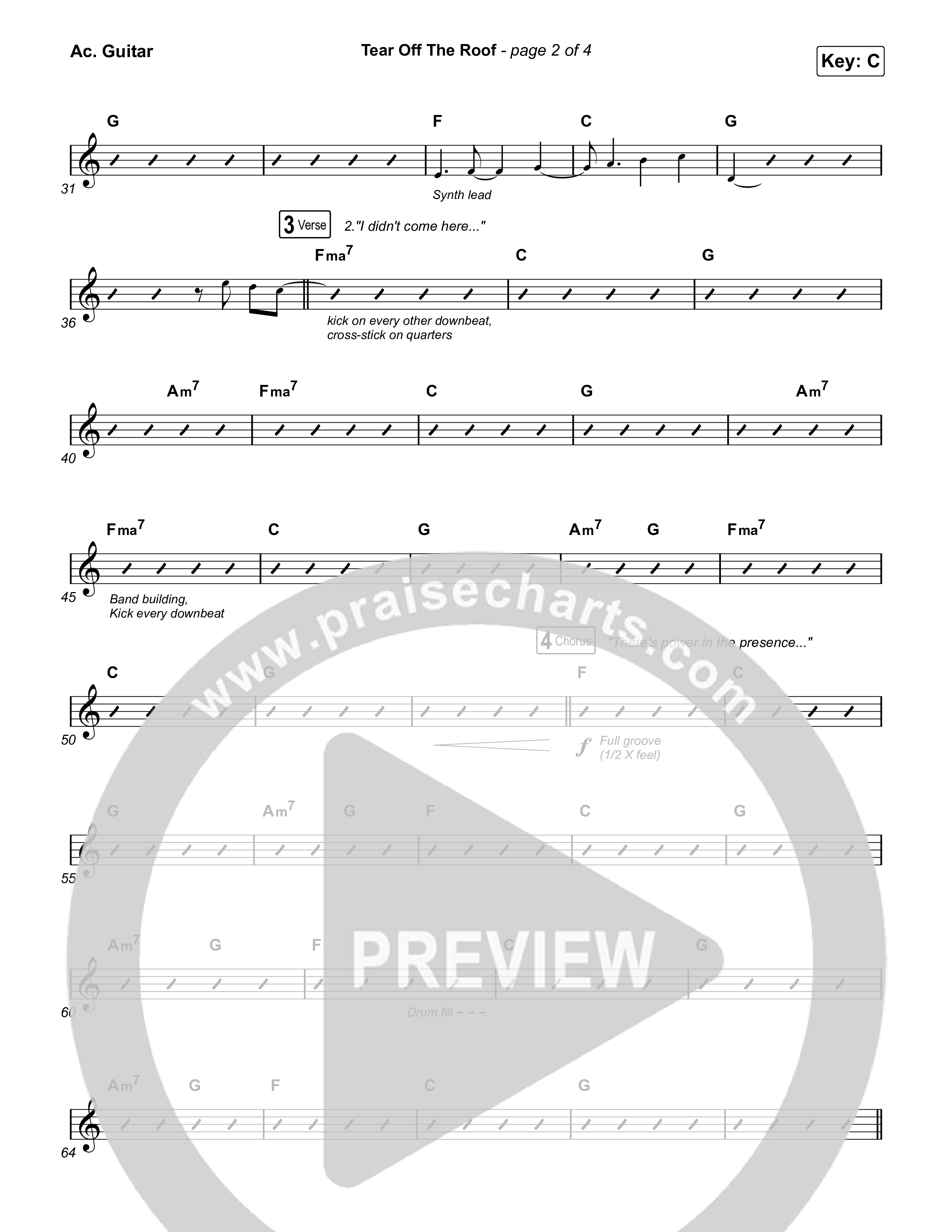 Tear Off The Roof Acoustic Guitar (Brandon Lake)