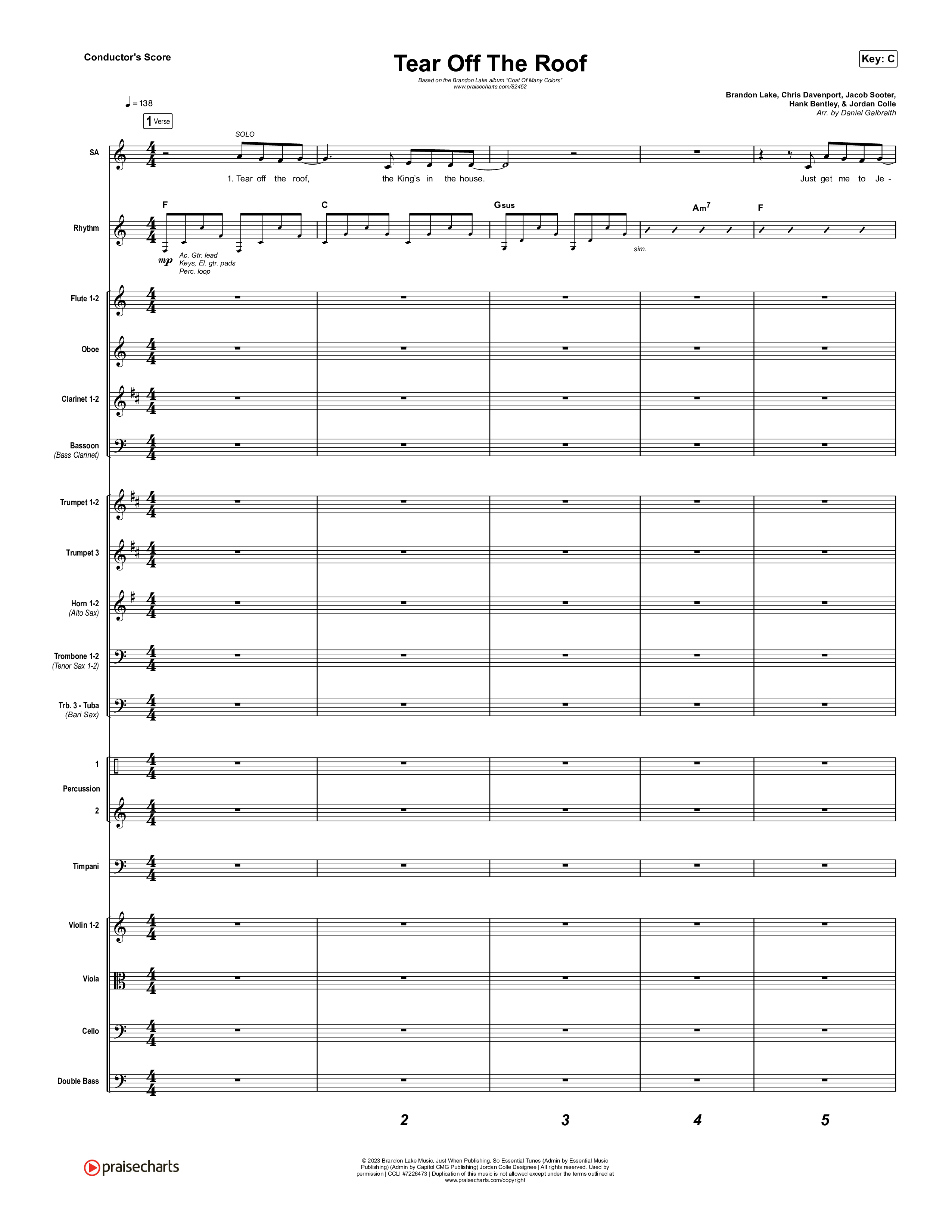 Tear Off The Roof Orchestration (Brandon Lake)