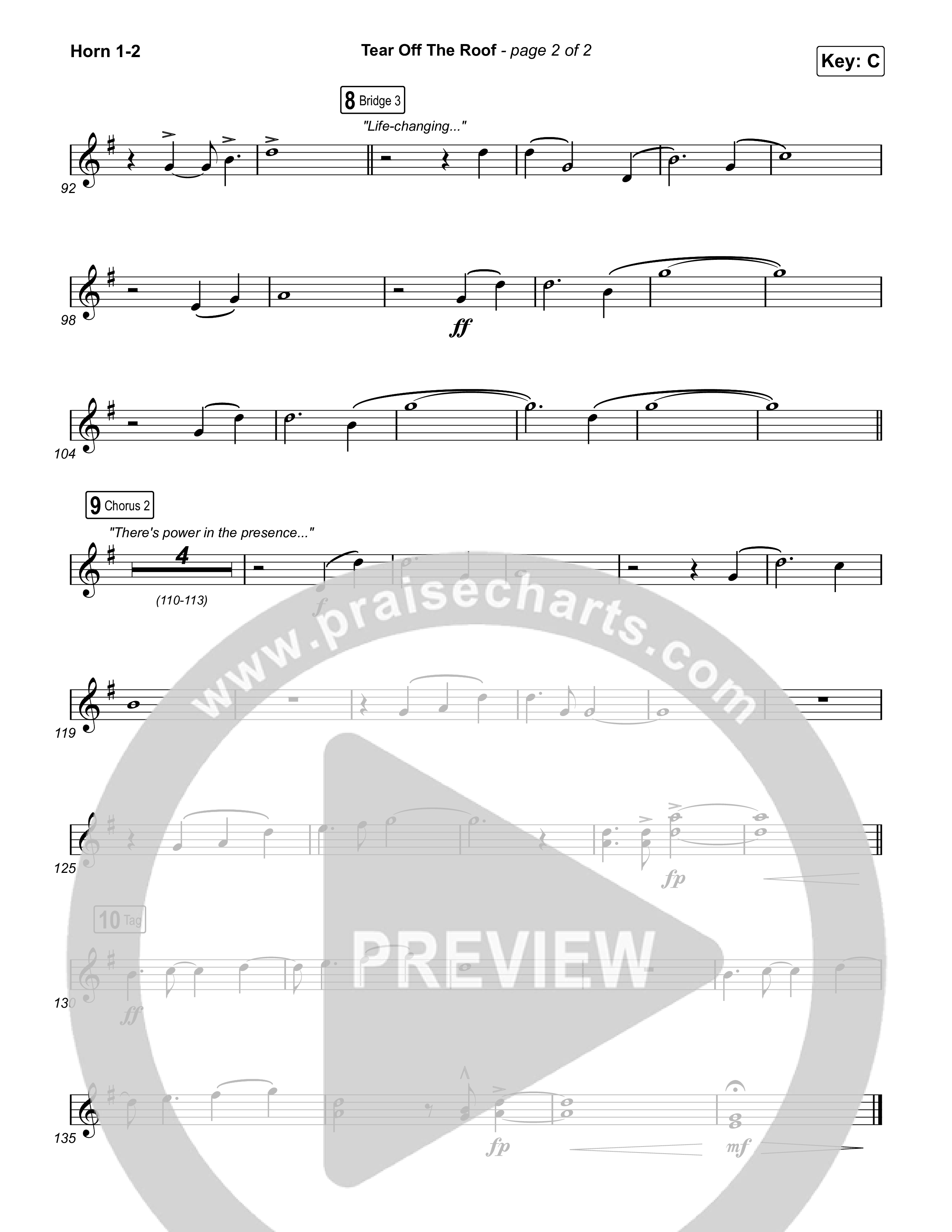 Tear Off The Roof French Horn 1,2 (Brandon Lake)