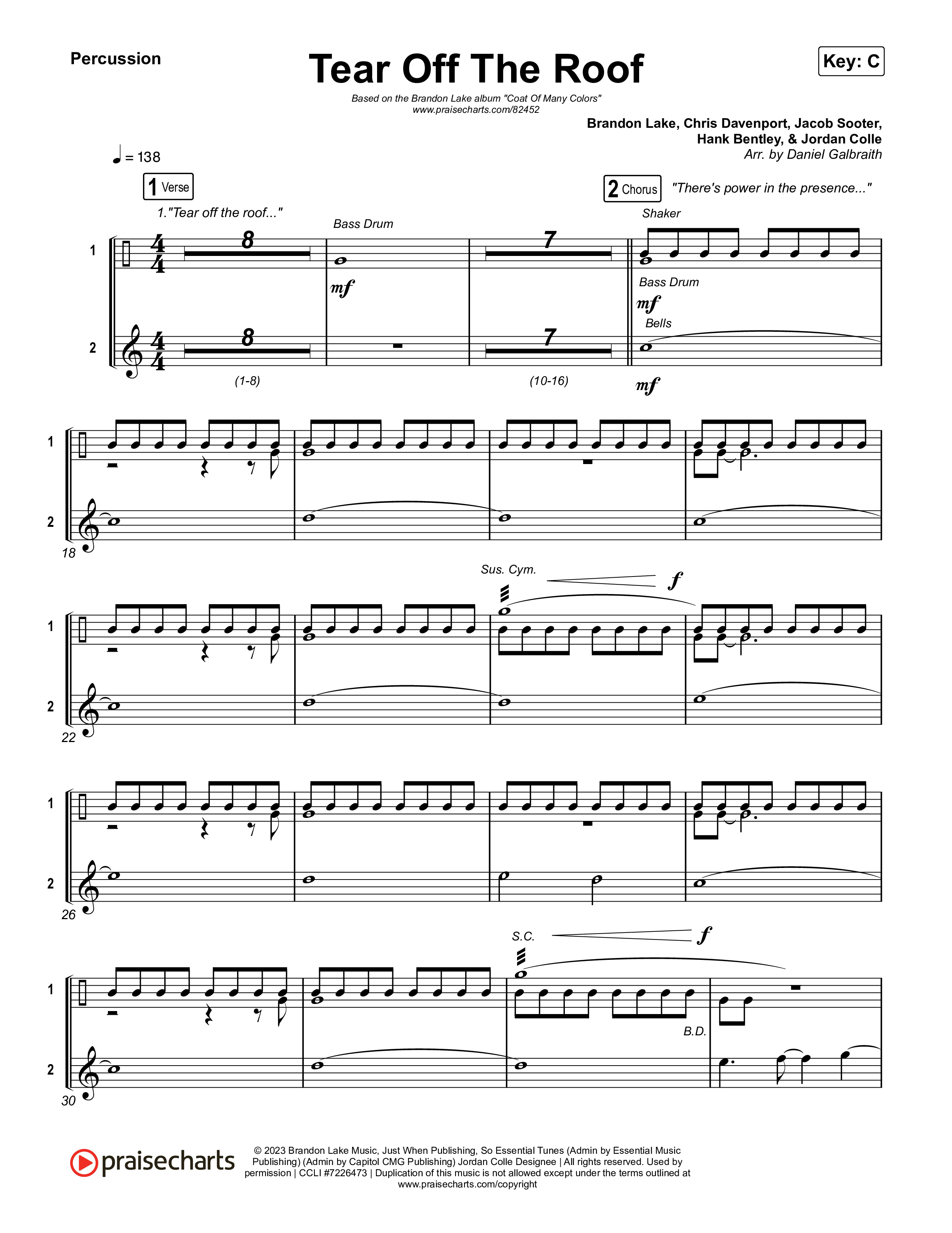 Tear Off The Roof Percussion (Brandon Lake)