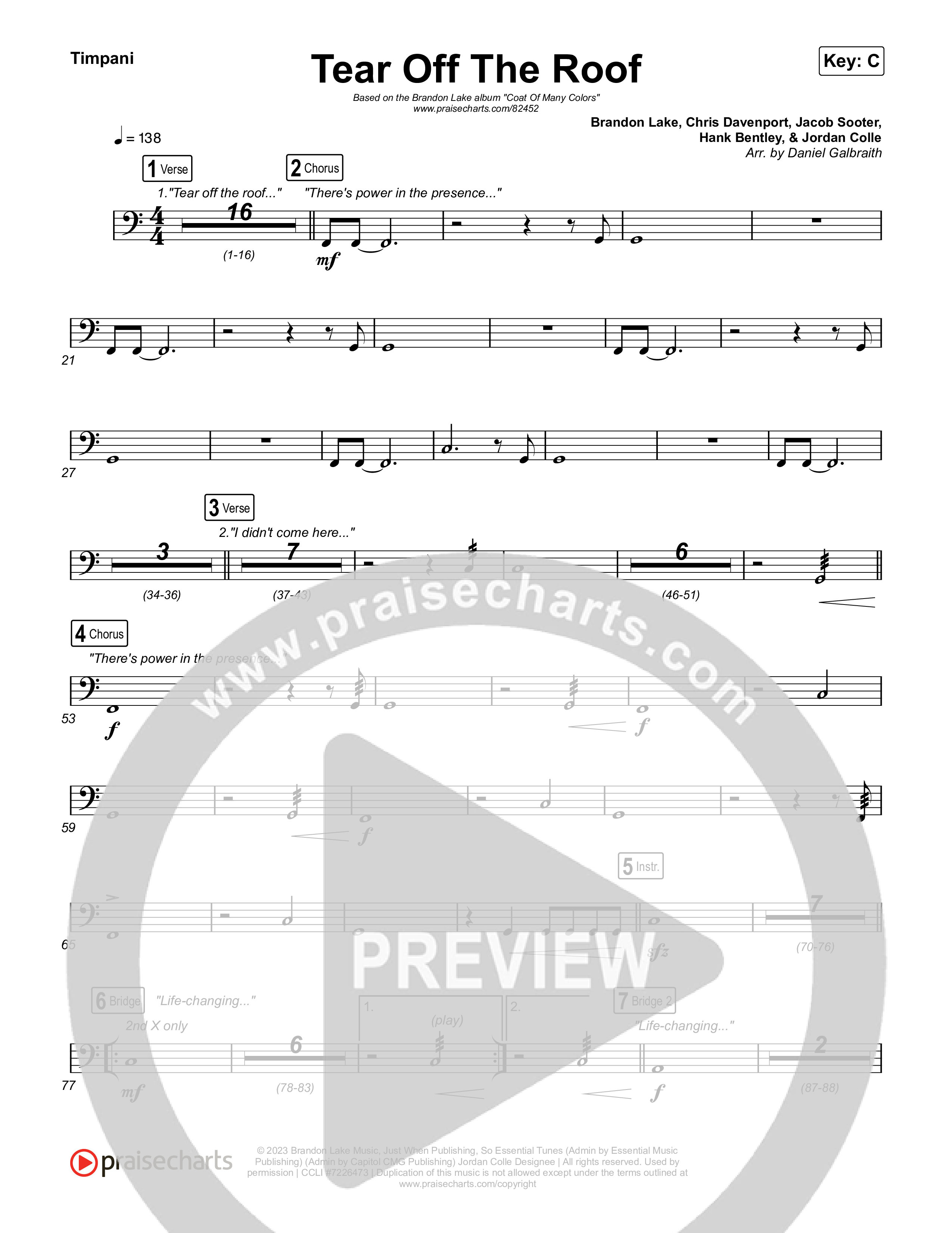 Tear Off The Roof Timpani (Brandon Lake)