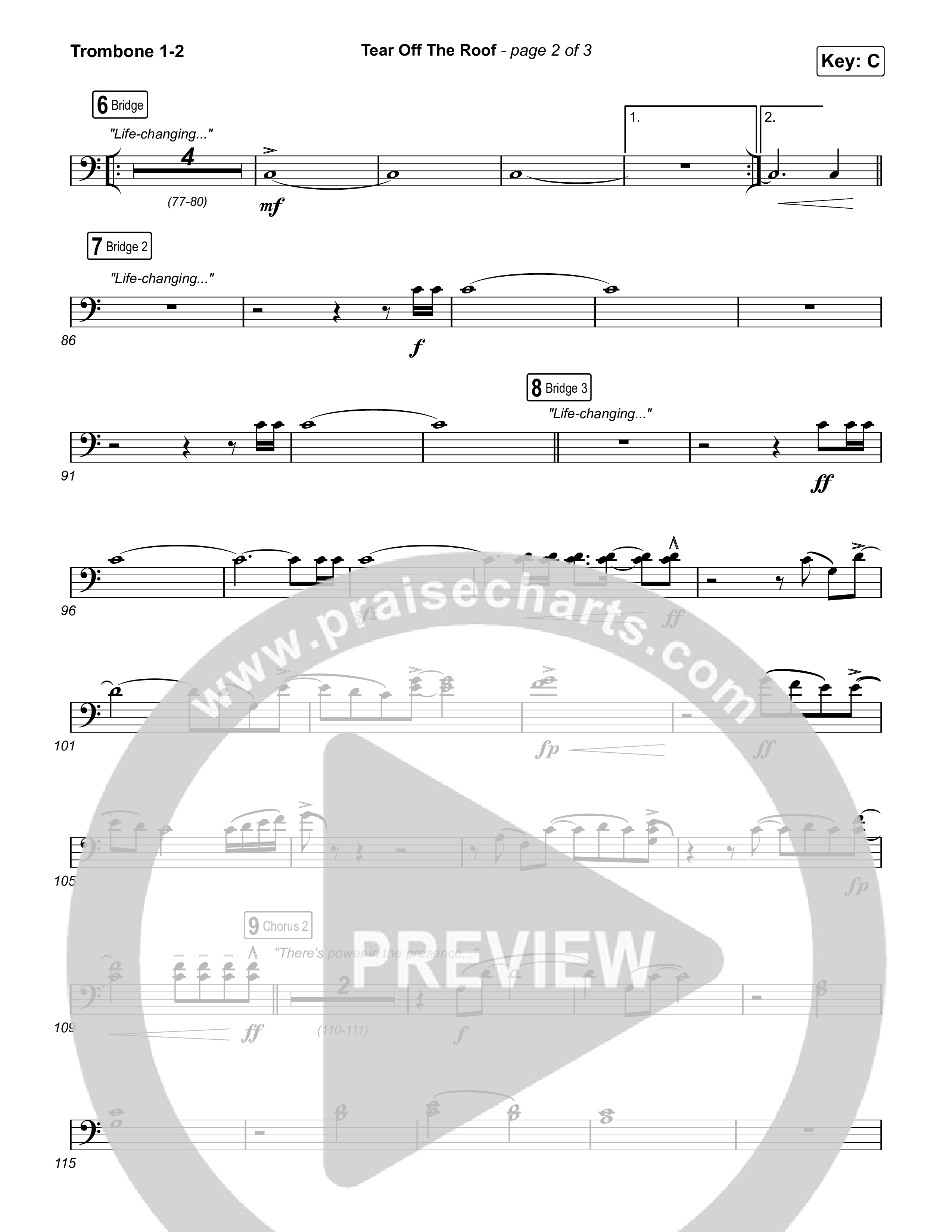 Tear Off The Roof Trombone 1/2 (Brandon Lake)