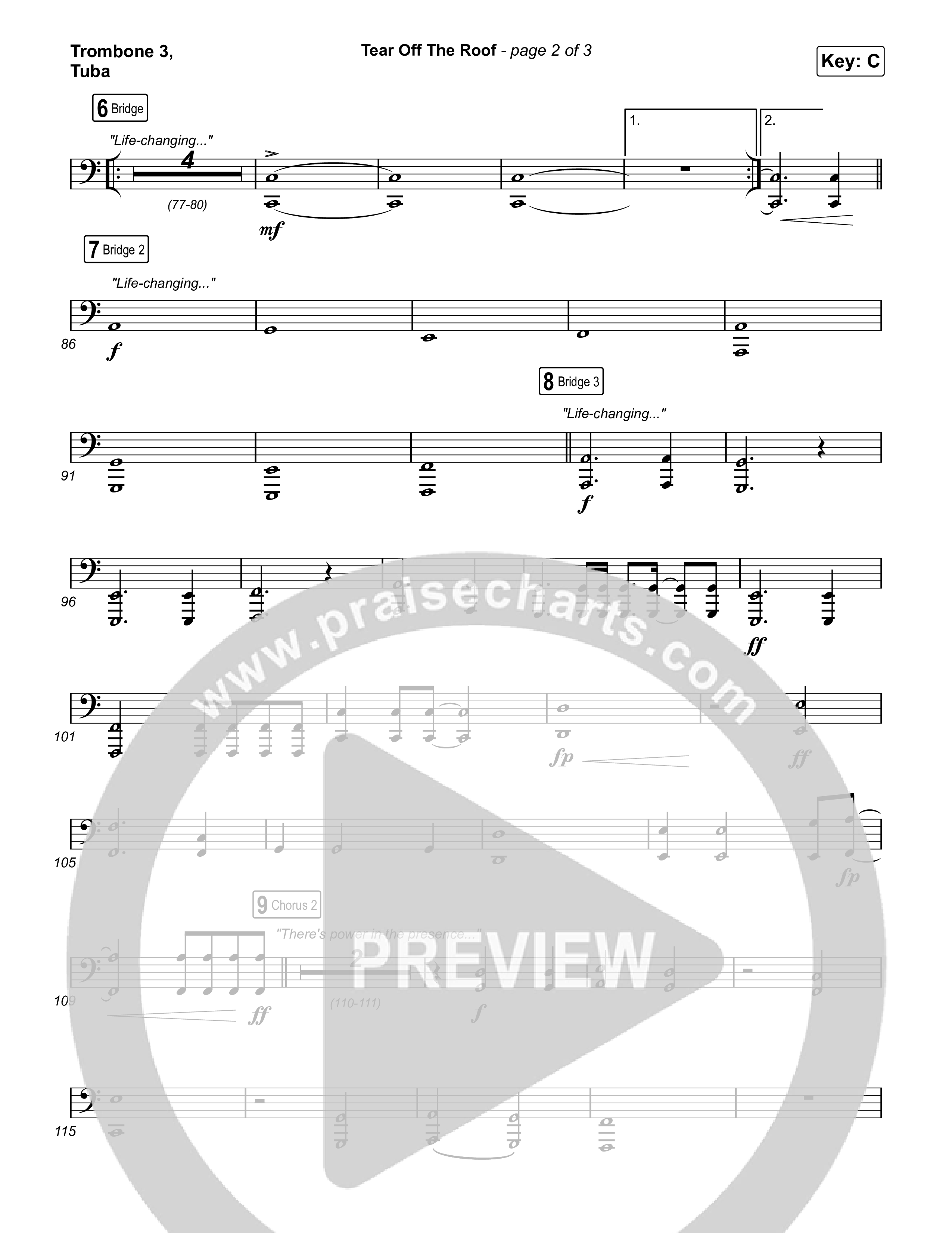 Tear Off The Roof Trombone 3/Tuba (Brandon Lake)