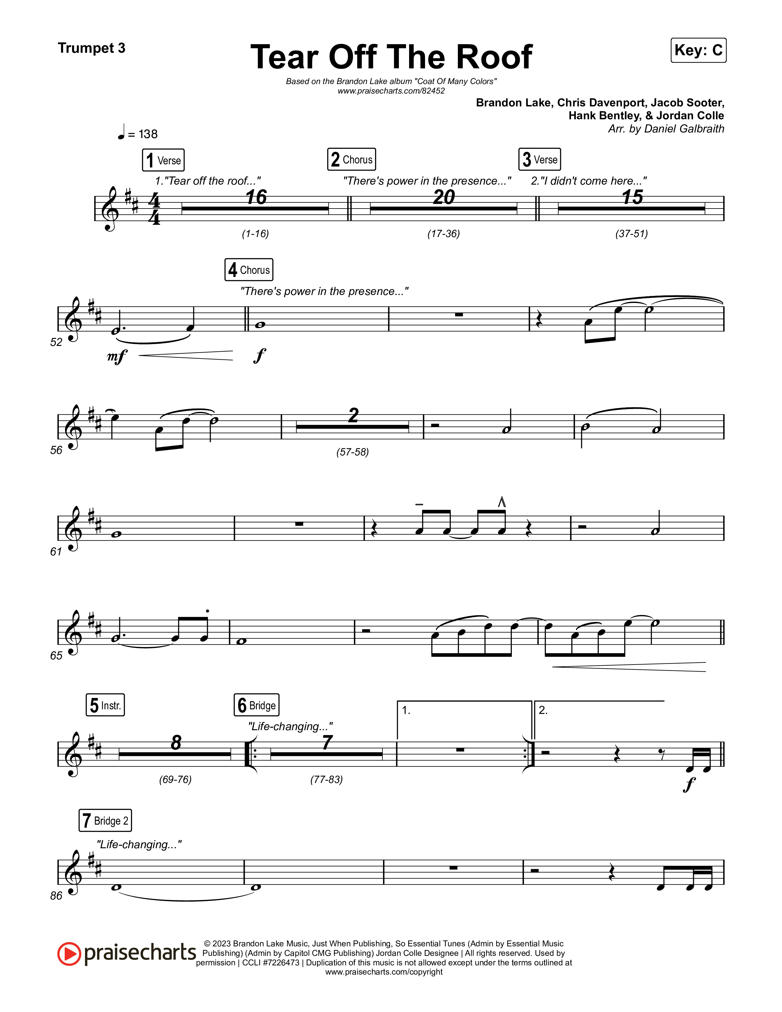 Tear Off The Roof Trumpet 3 (Brandon Lake)