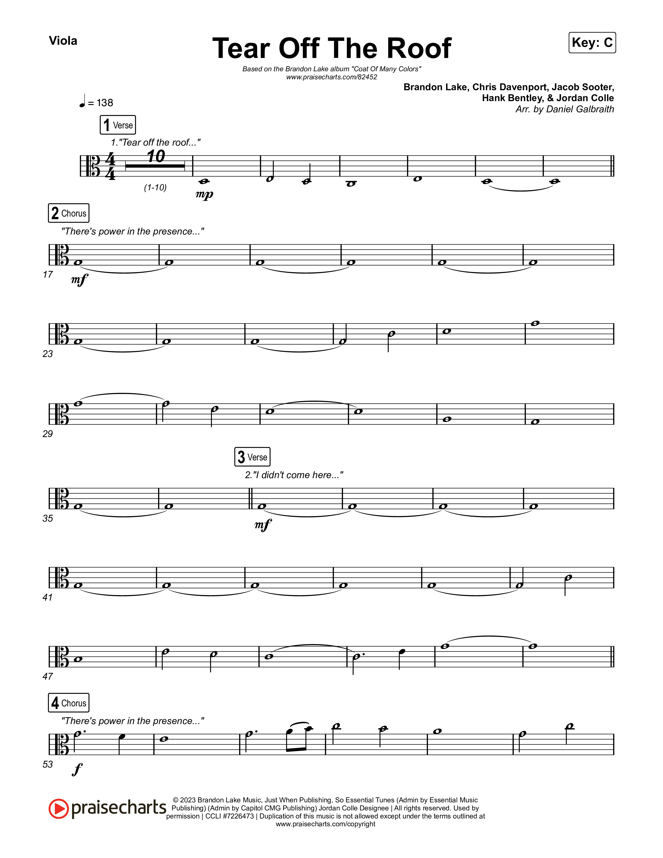 Tear Off The Roof Viola (Brandon Lake)