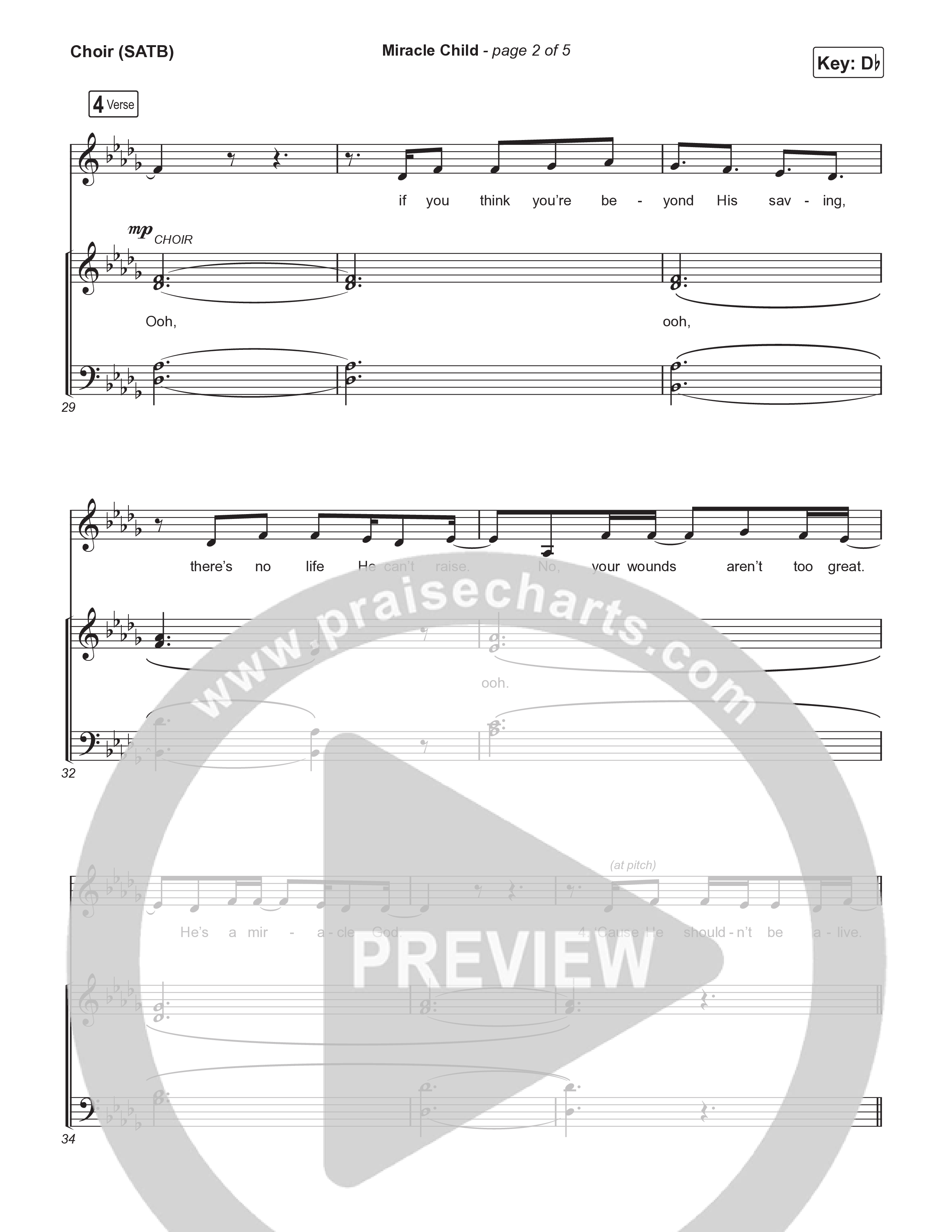 Miracle Child Choir Sheet (SATB) (Brandon Lake)