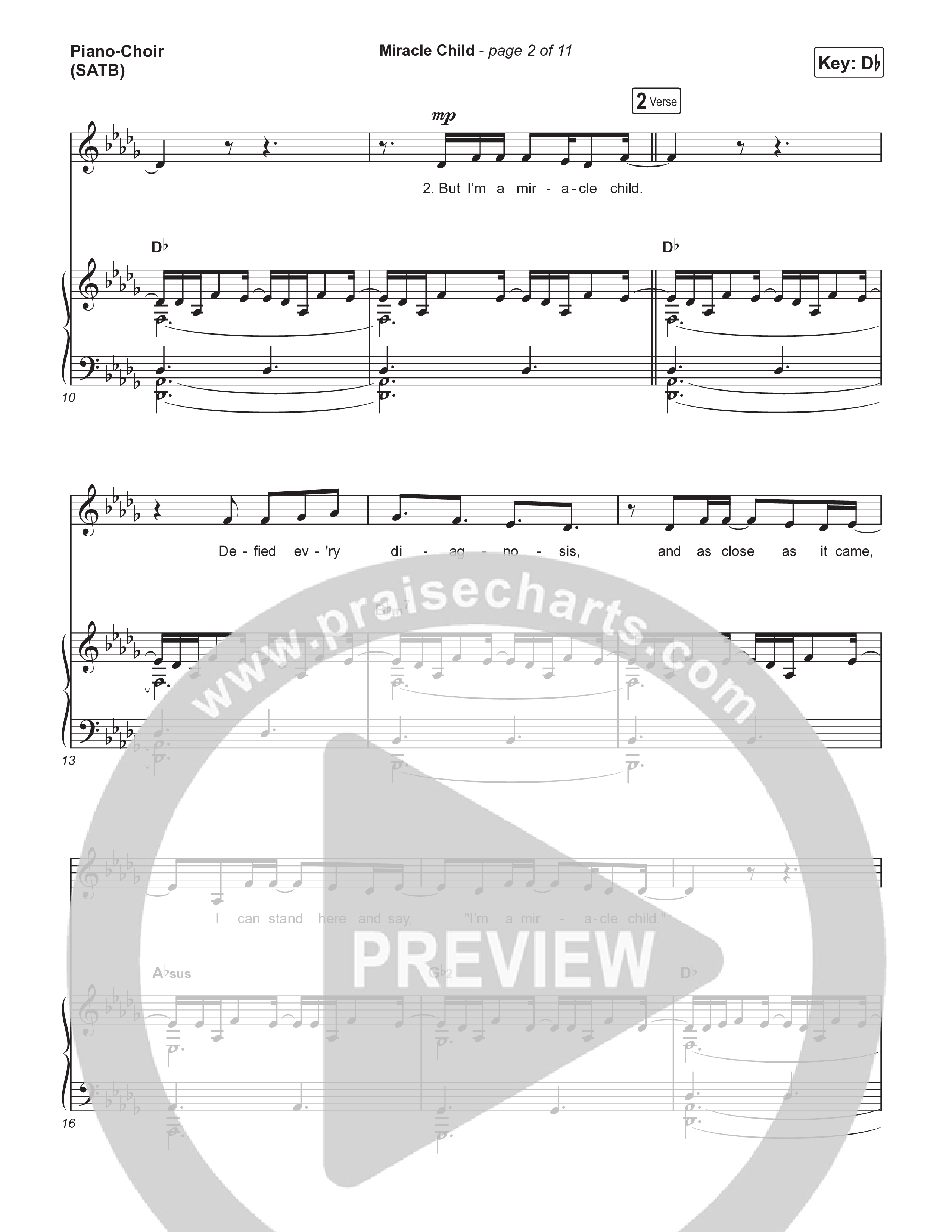 Miracle Child Piano/Vocal (SATB) (Brandon Lake)