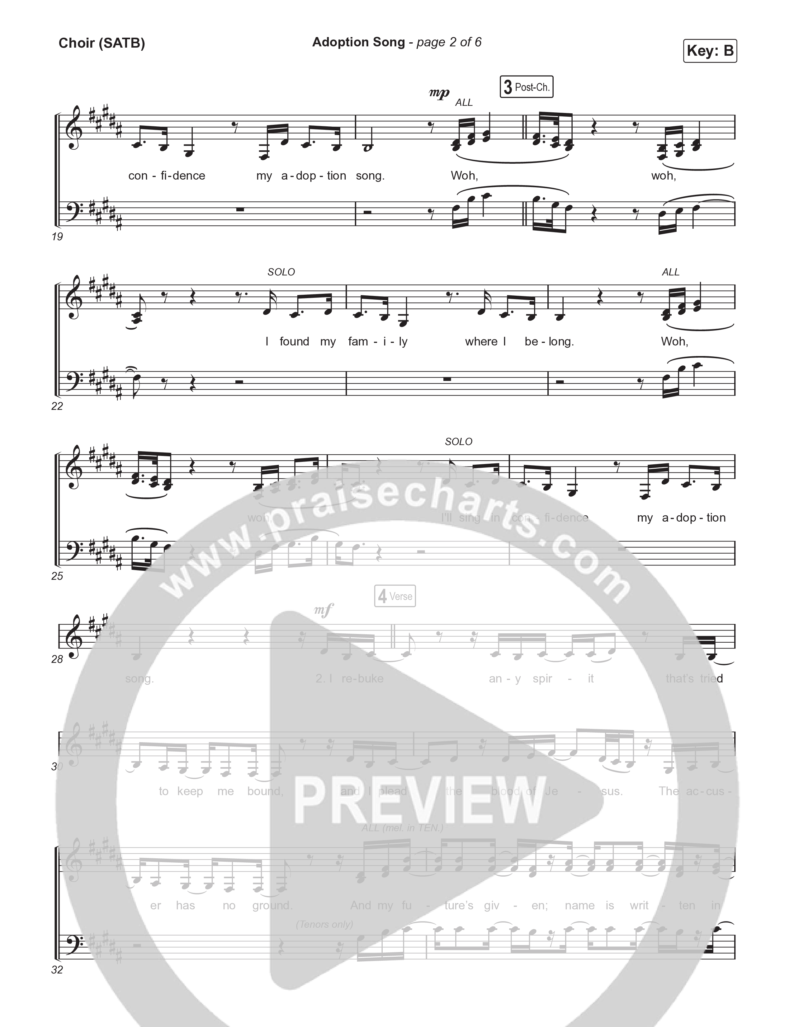 Adoption Song Choir Sheet (SATB) (Brandon Lake)