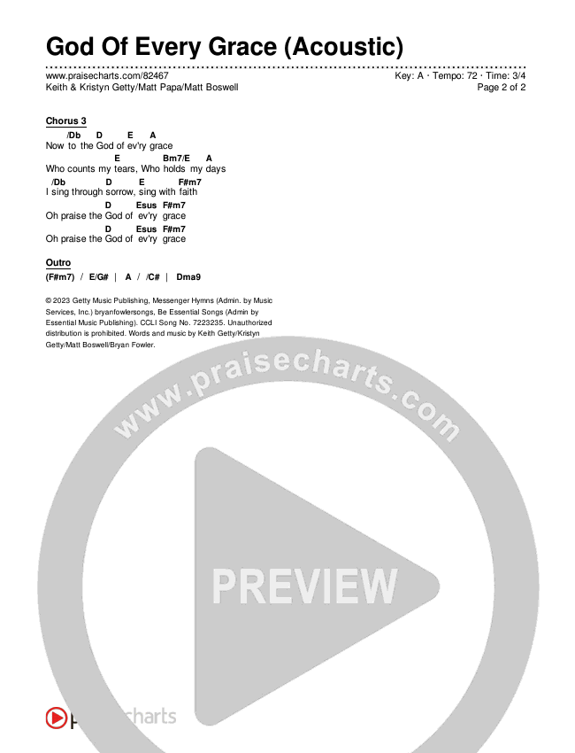 God Of Every Grace (Acoustic) Chords & Lyrics (Keith & Kristyn Getty / Matt Papa / Matt Boswell)