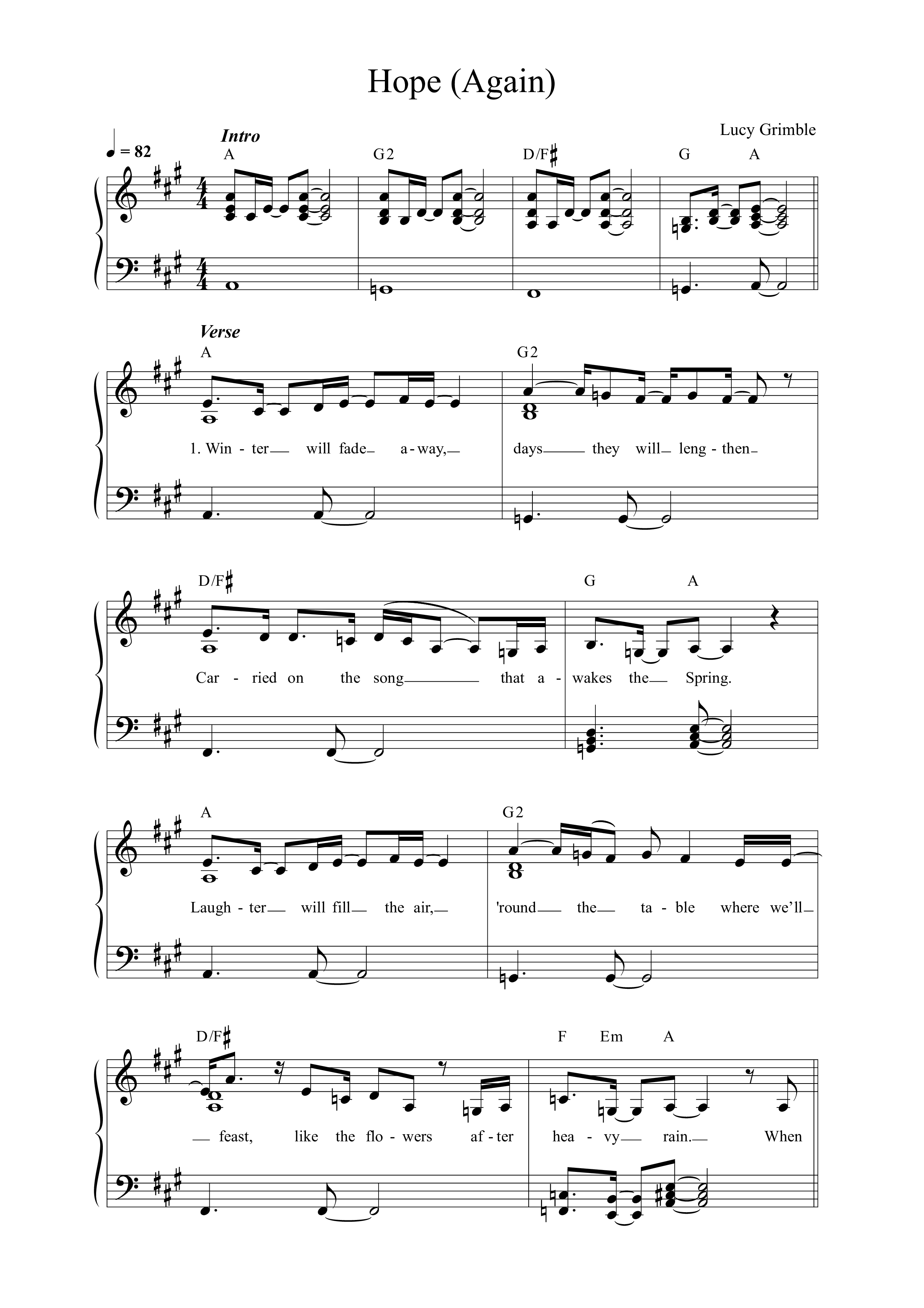 Hope (Again) Lead Sheet Melody (Lucy Grimble)