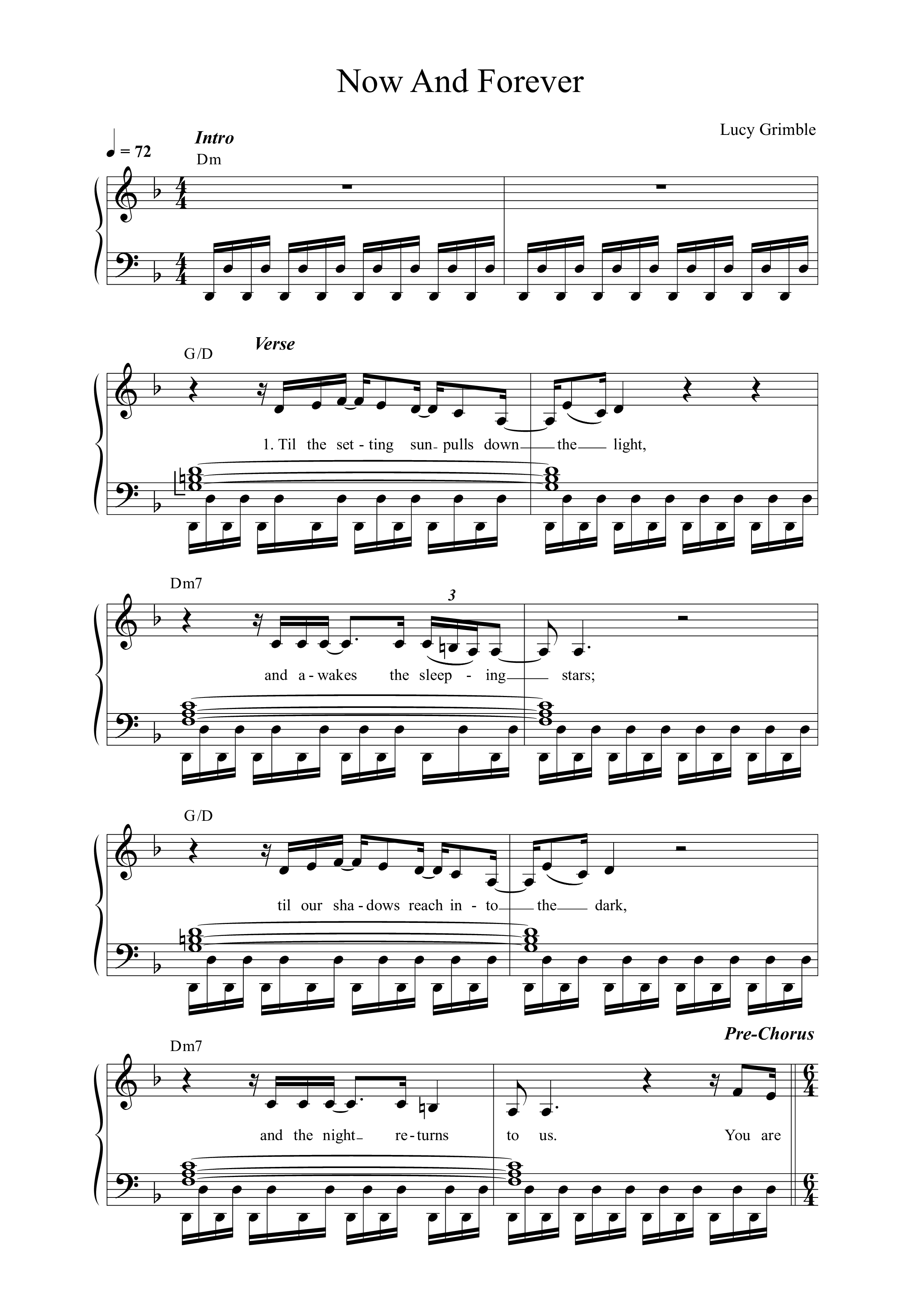 Now And Forever Lead Sheet Melody (Lucy Grimble / Wildwood Kin)