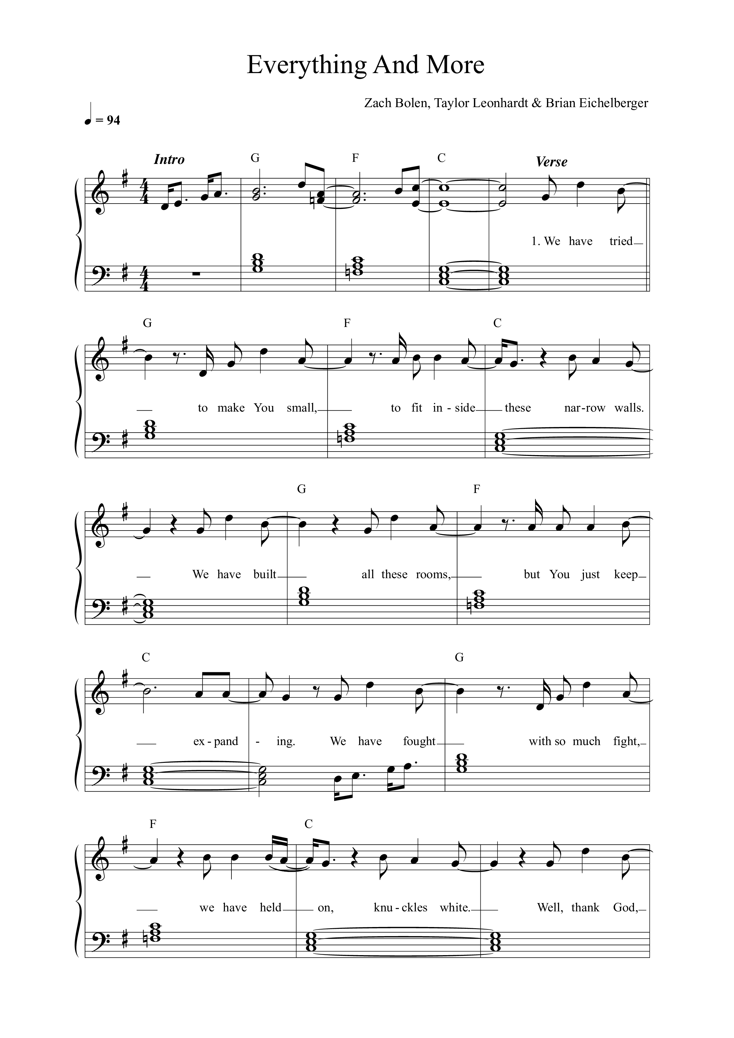 Everything And More (Acoustic) Lead Sheet Melody (Citizens)