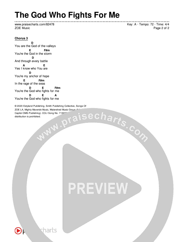 The God Who Fights For Me Chords & Lyrics (ZOE Music)