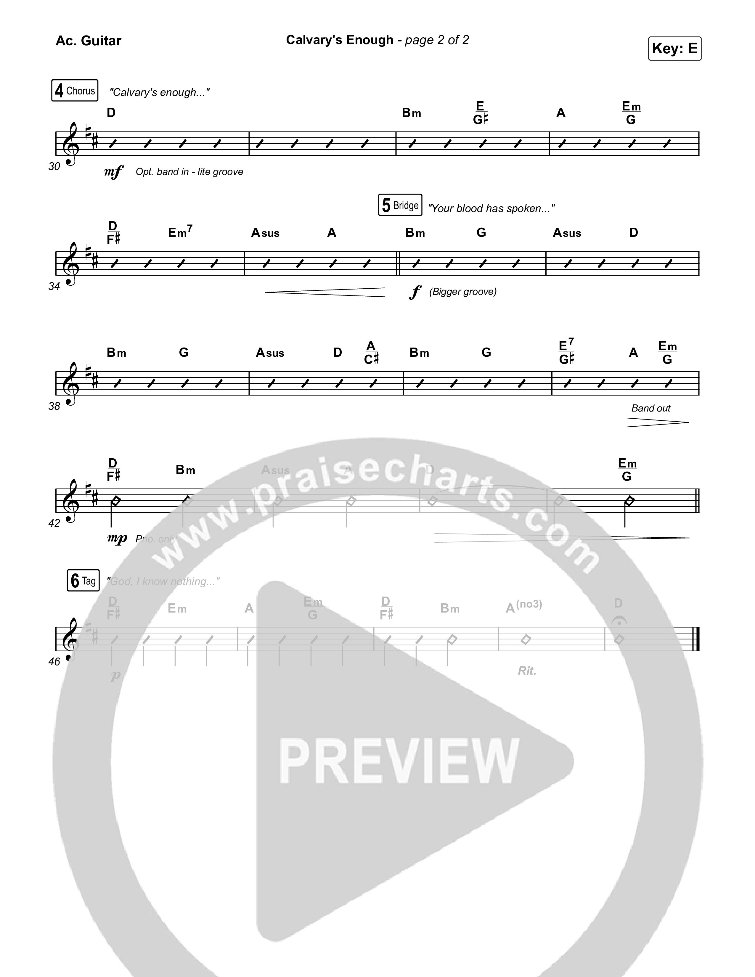 Calvary's Enough Acoustic Guitar (Brooke Ligertwood)