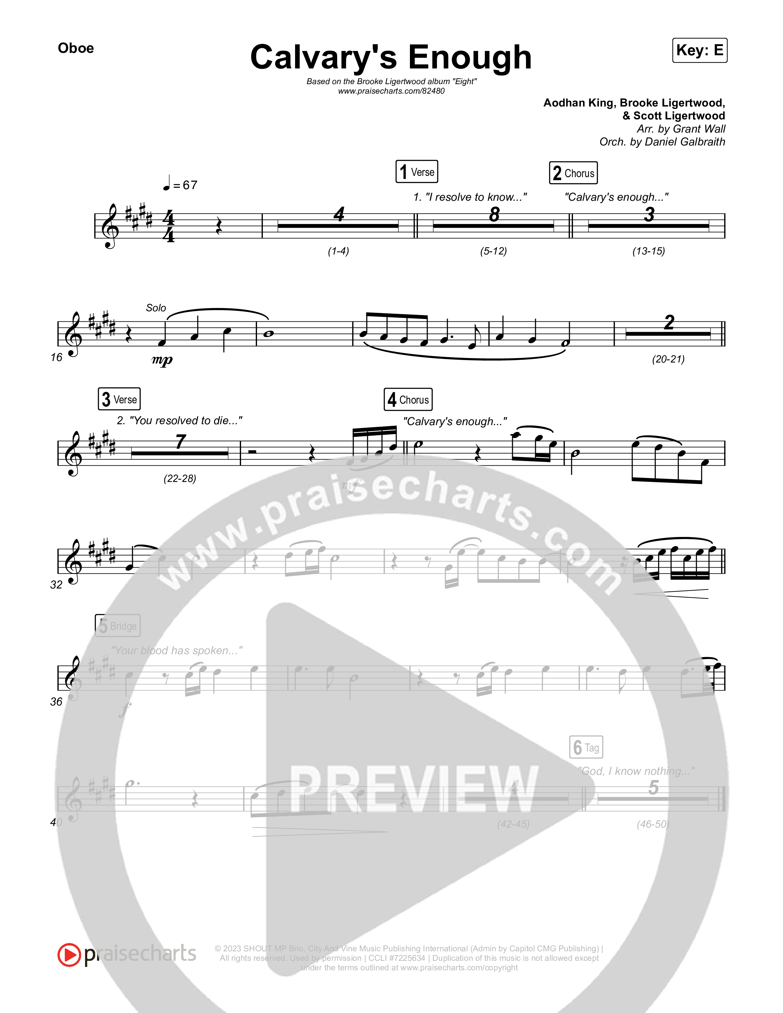 Calvary's Enough Oboe (Brooke Ligertwood)