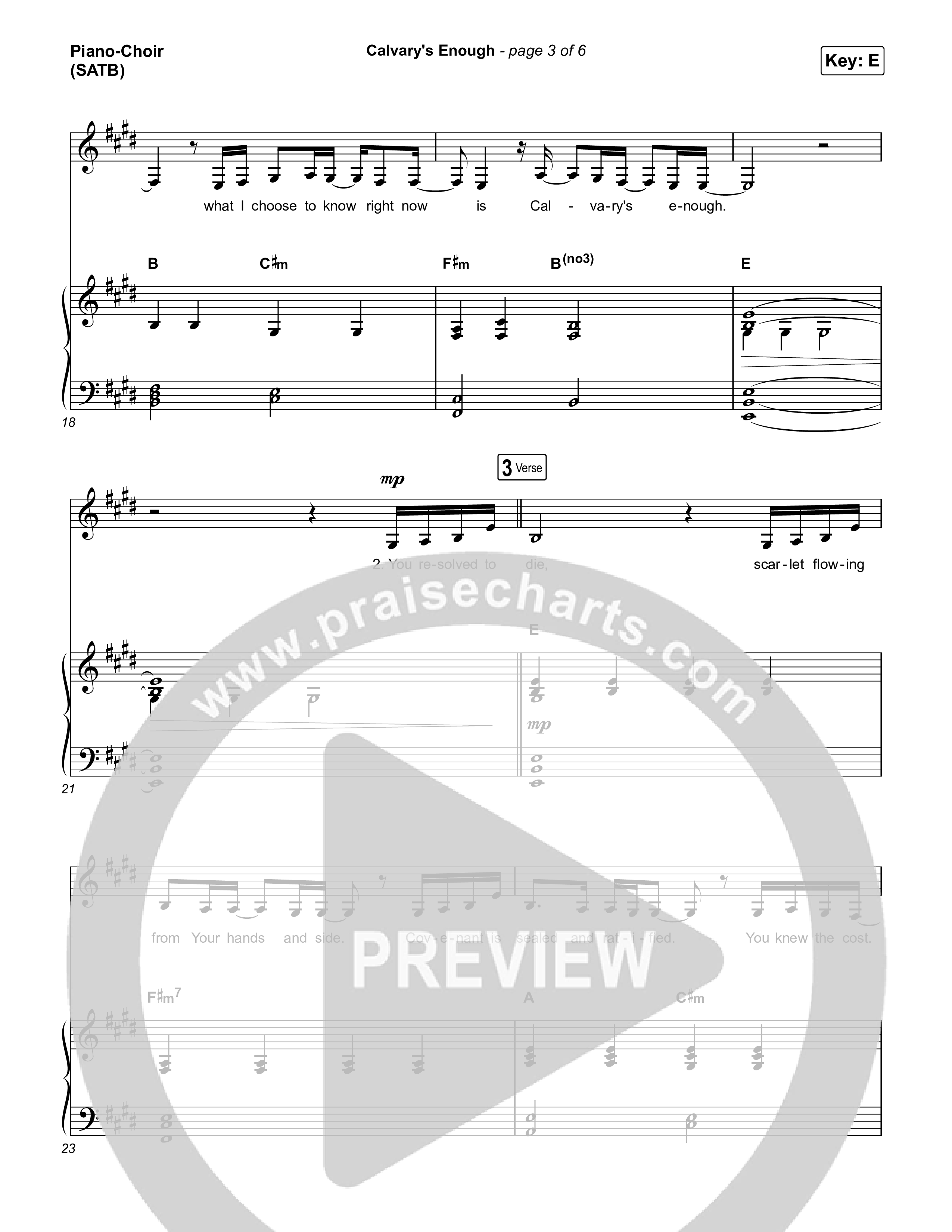 Calvary's Enough Piano/Vocal (SATB) (Brooke Ligertwood)