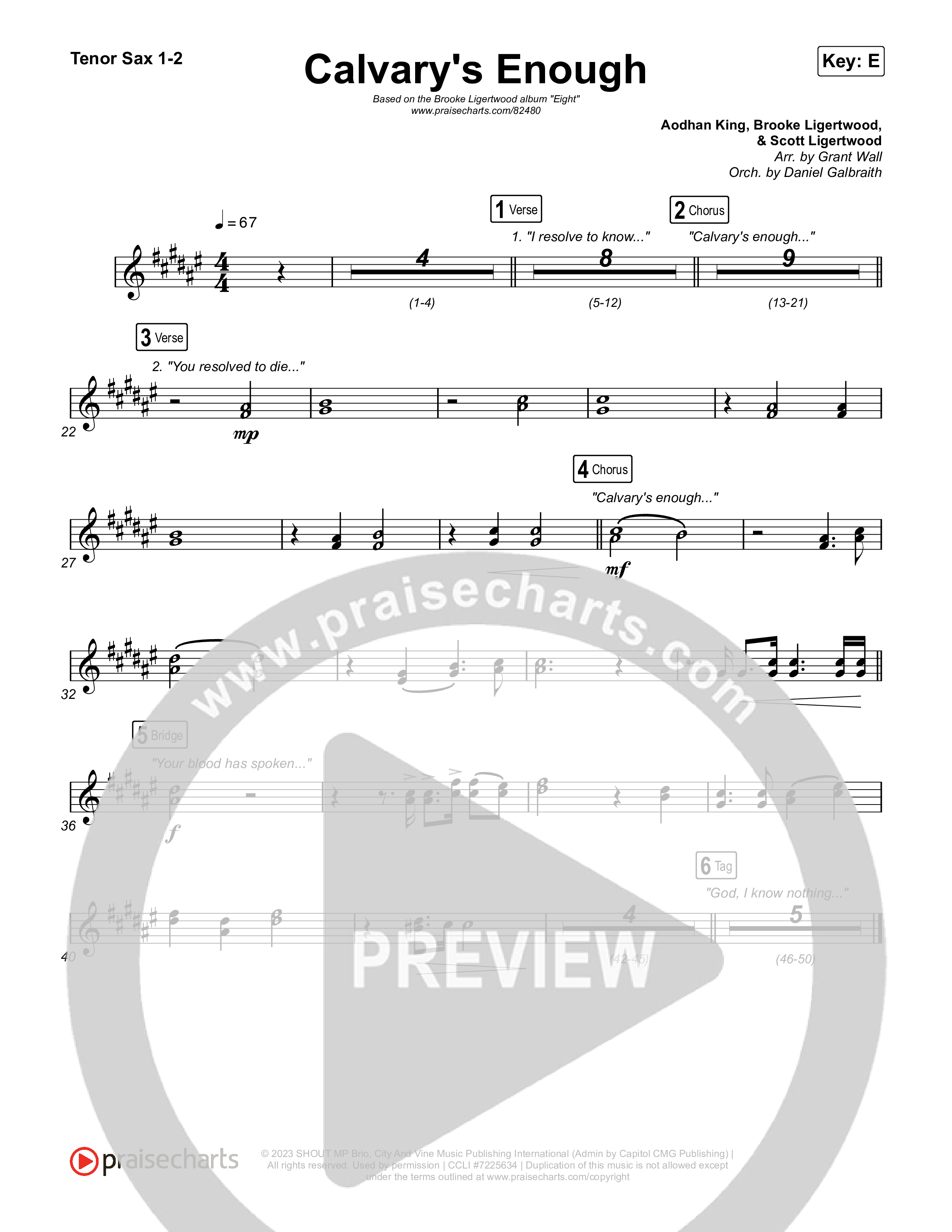 Calvary's Enough Tenor Sax 1,2 (Brooke Ligertwood)