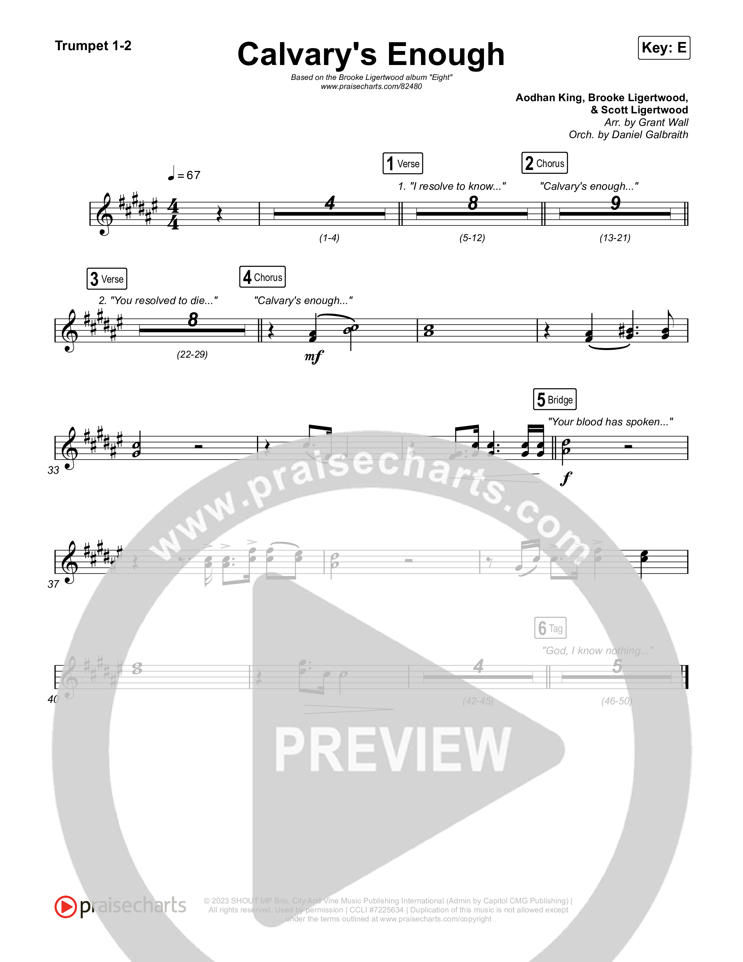 Calvary's Enough Trumpet 1,2 (Brooke Ligertwood)