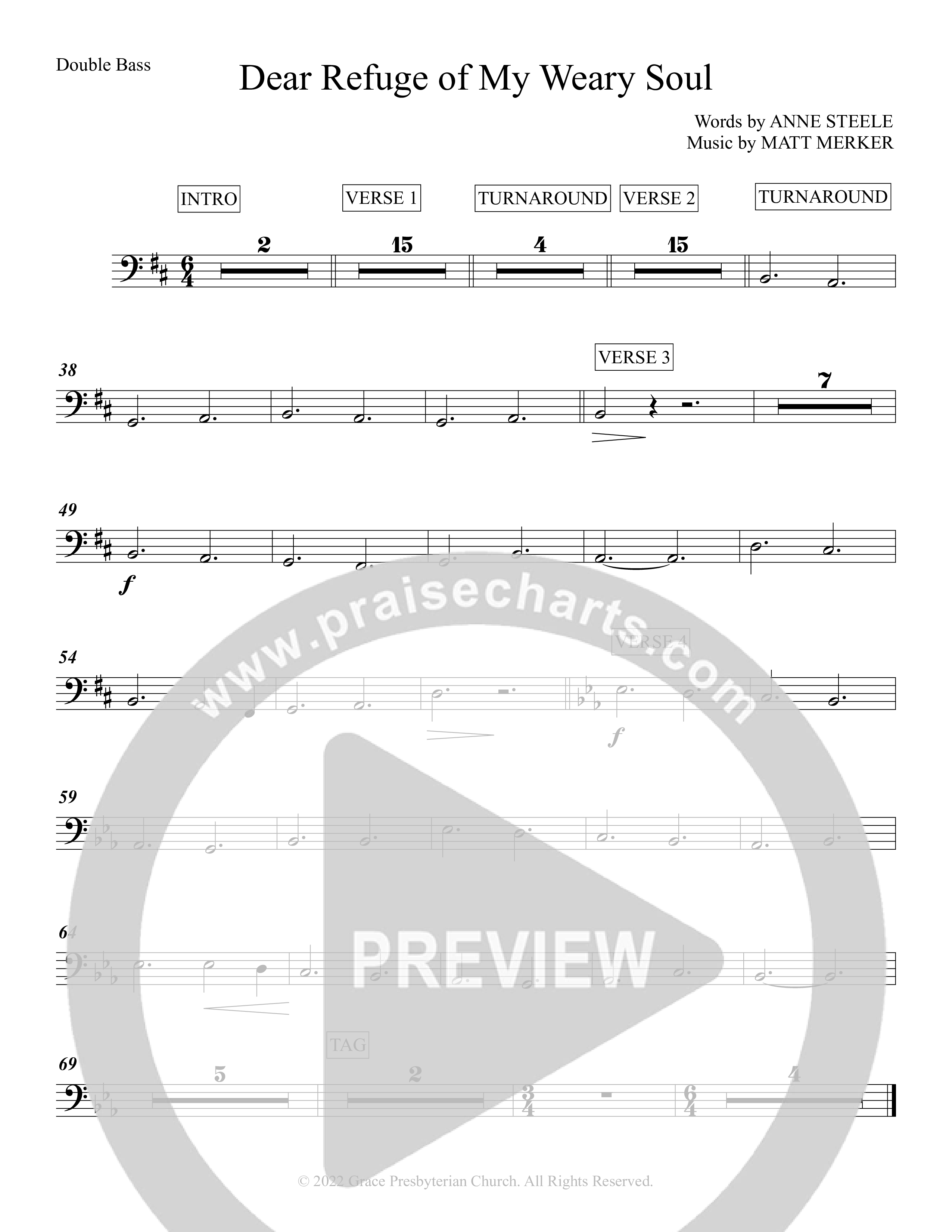 Dear Refuge Of My Weary Soul Double Bass (Grace Worship)