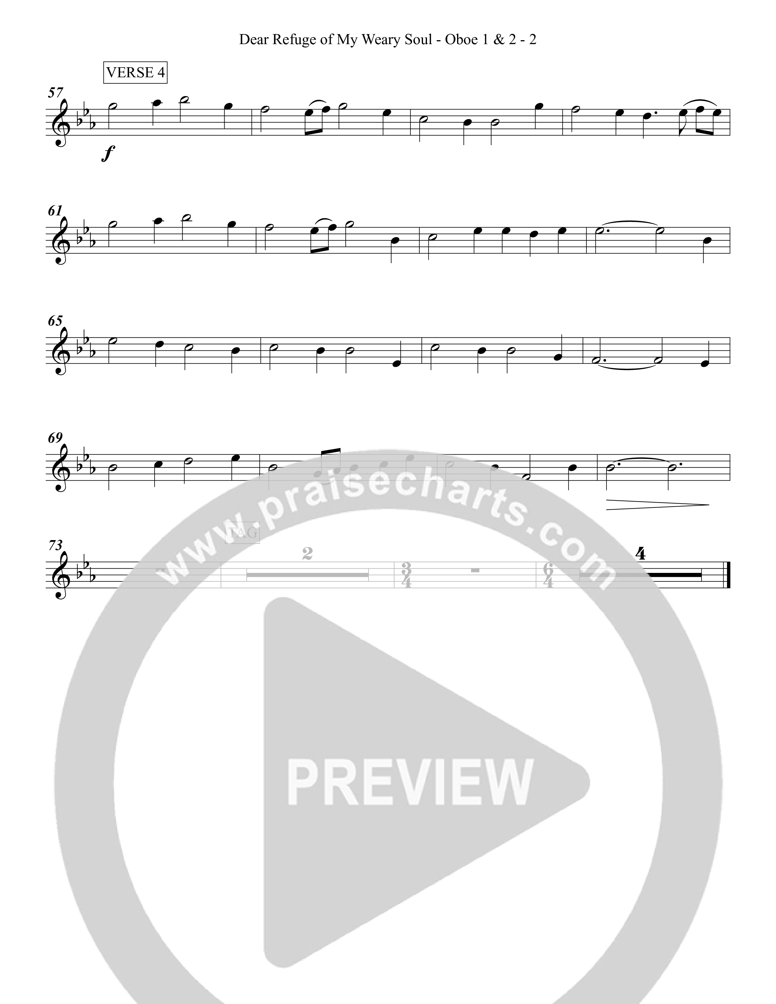 Dear Refuge Of My Weary Soul Oboe 1/2 (Grace Worship)