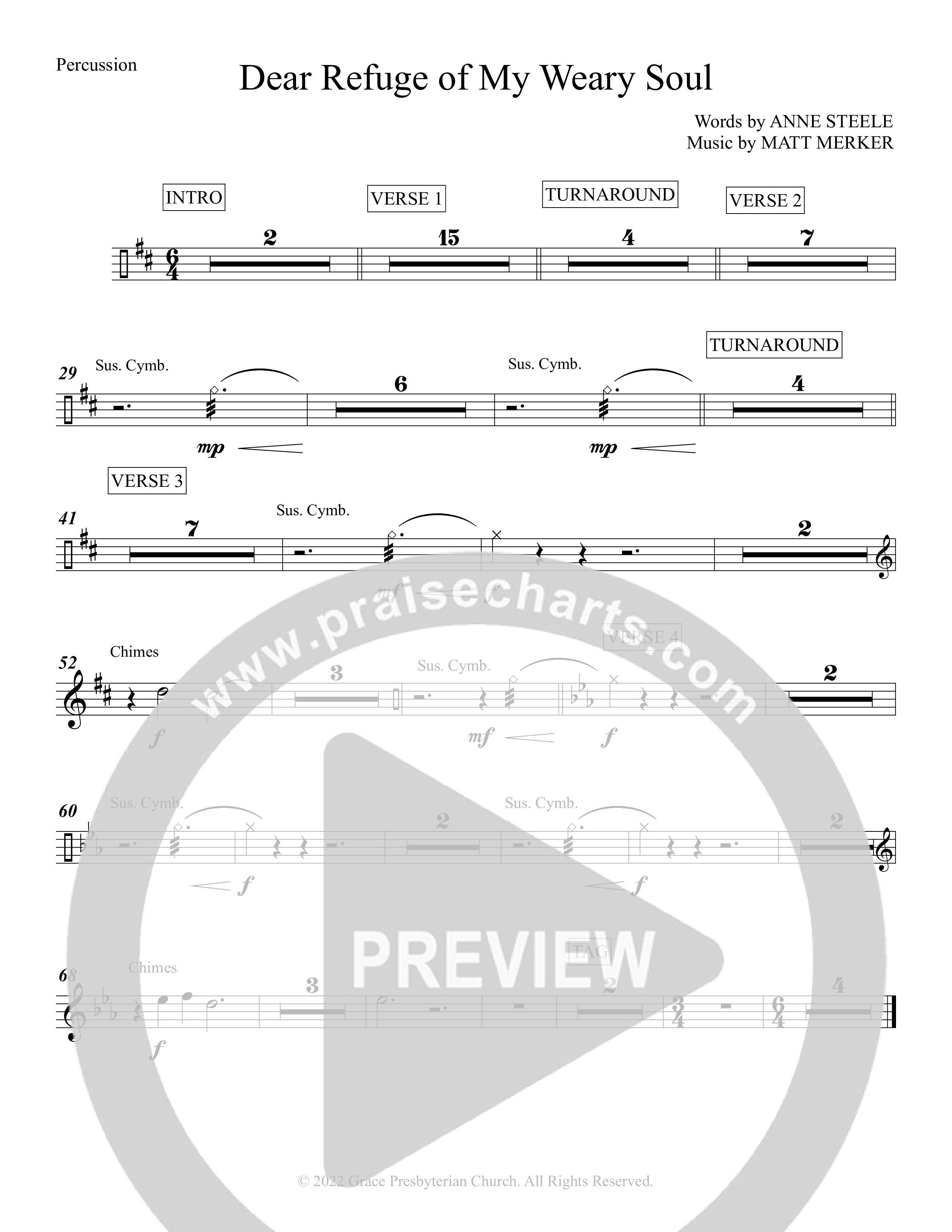 Dear Refuge Of My Weary Soul Percussion (Grace Worship)