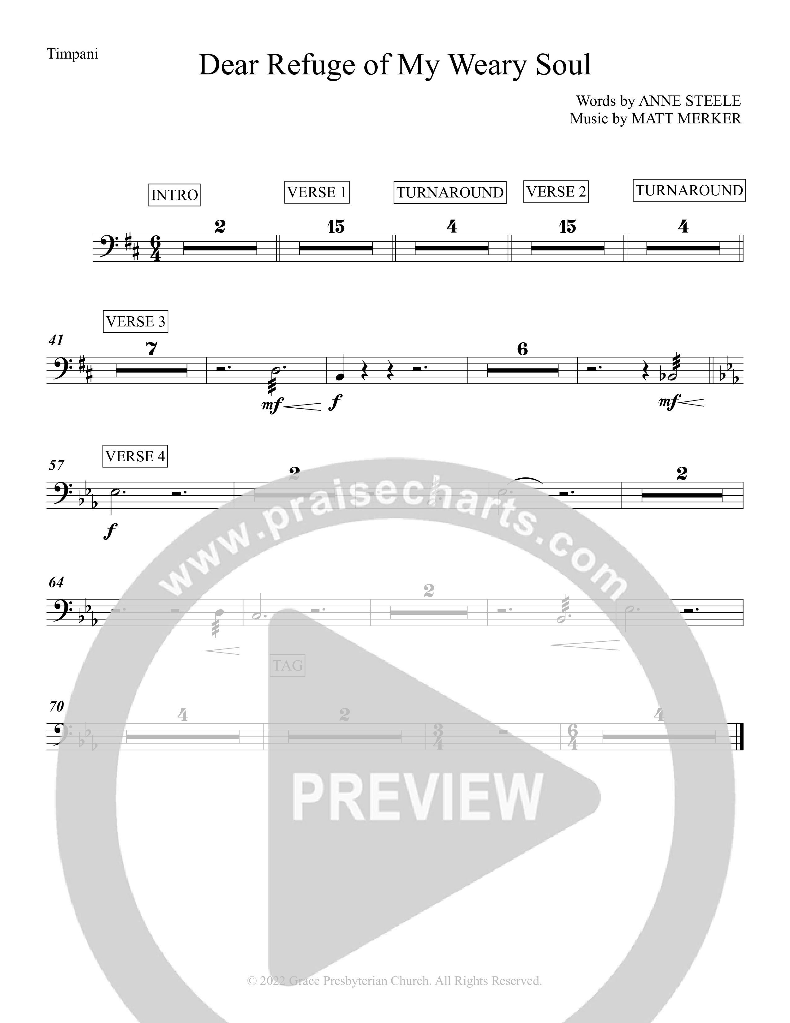 Dear Refuge Of My Weary Soul Timpani (Grace Worship)