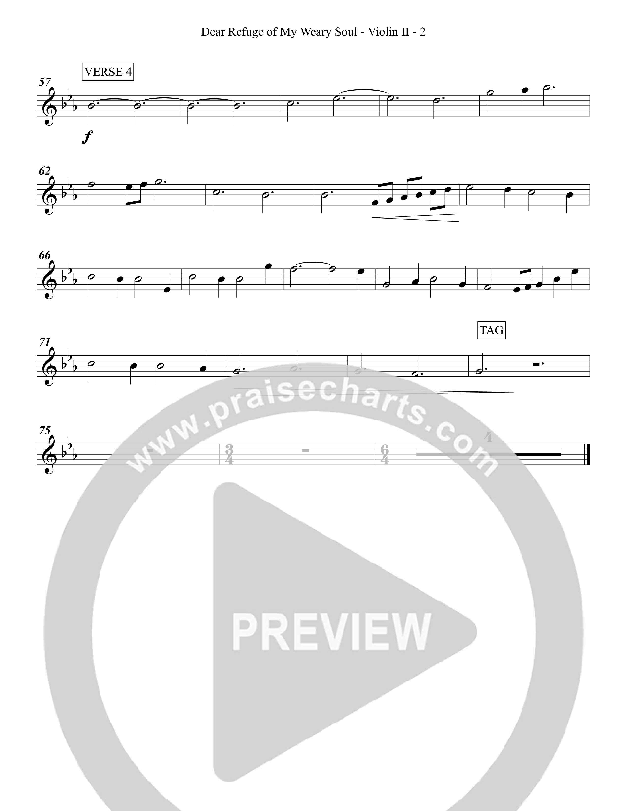 Dear Refuge Of My Weary Soul Violin 2 (Grace Worship)