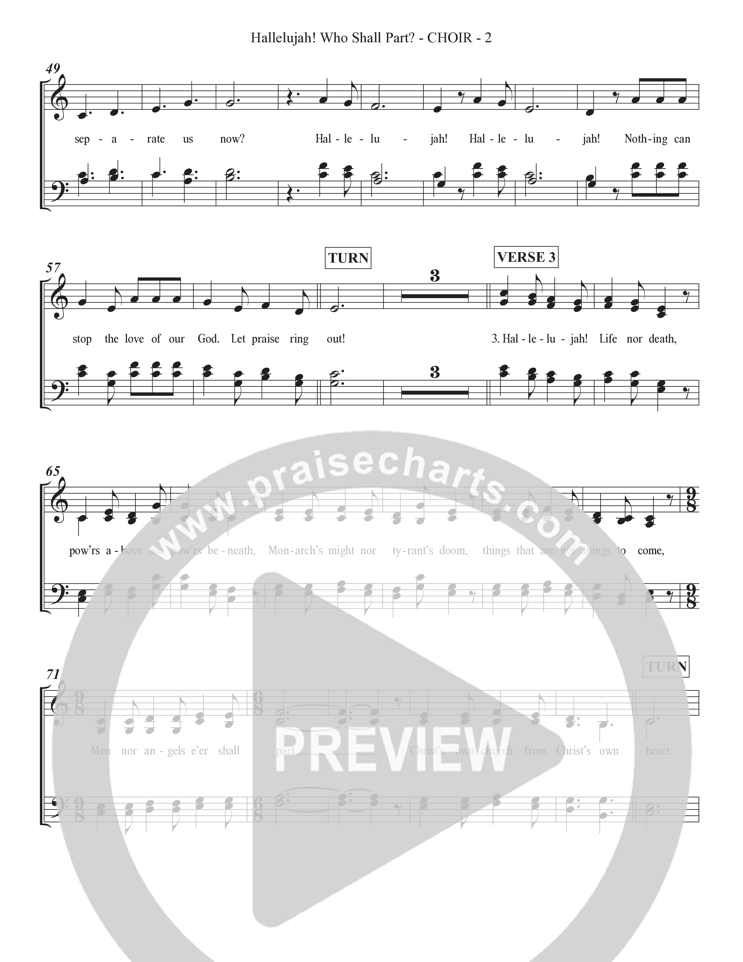 Hallelujah Who Shall Part Choir Vocals (SATB) (Grace Worship)