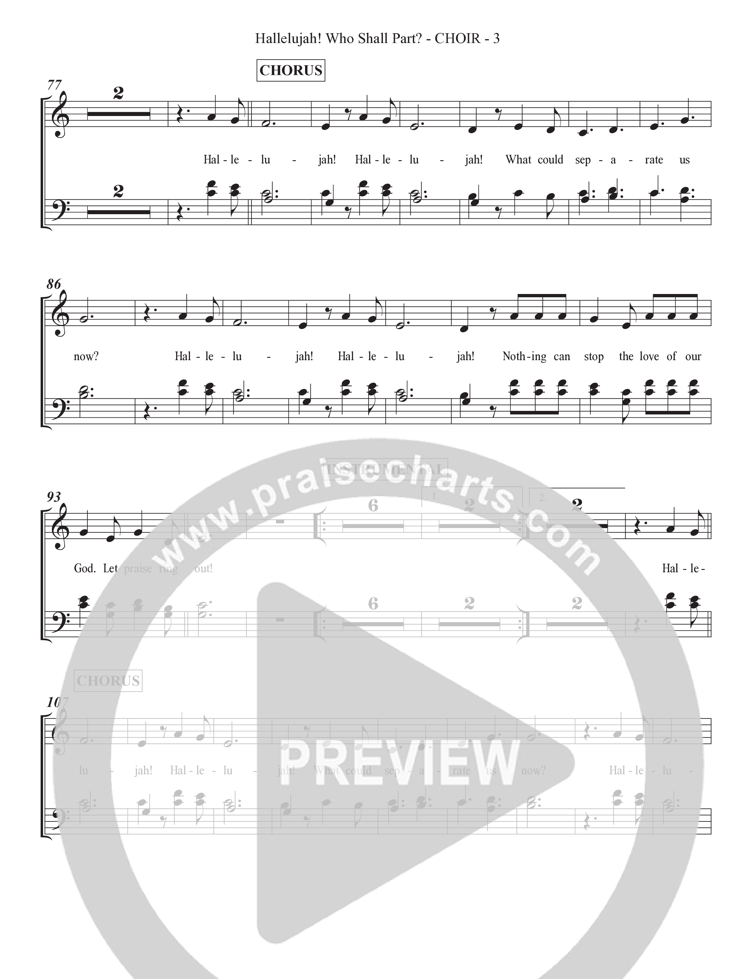 Hallelujah Who Shall Part Choir Vocals (SATB) (Grace Worship)