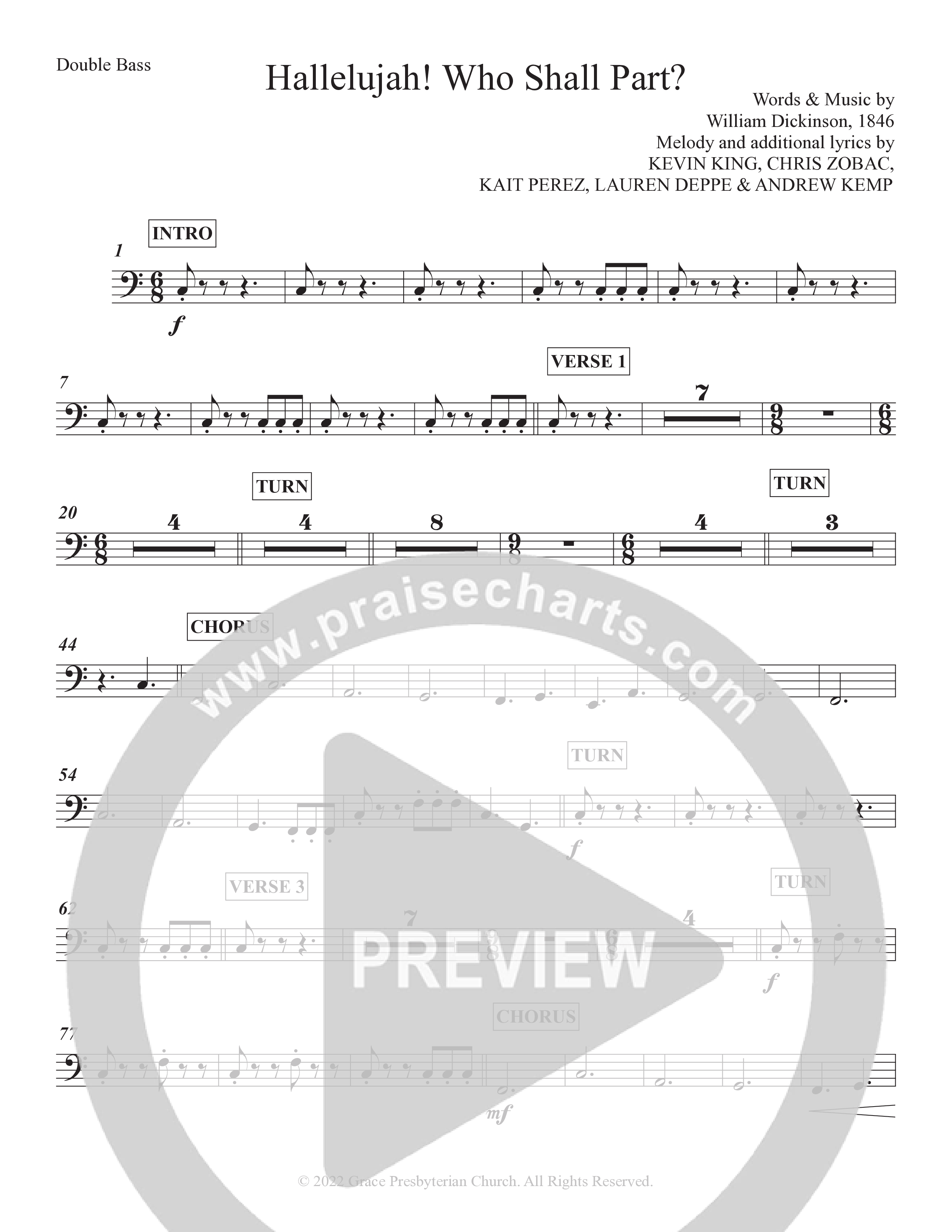 Hallelujah Who Shall Part Double Bass (Grace Worship)