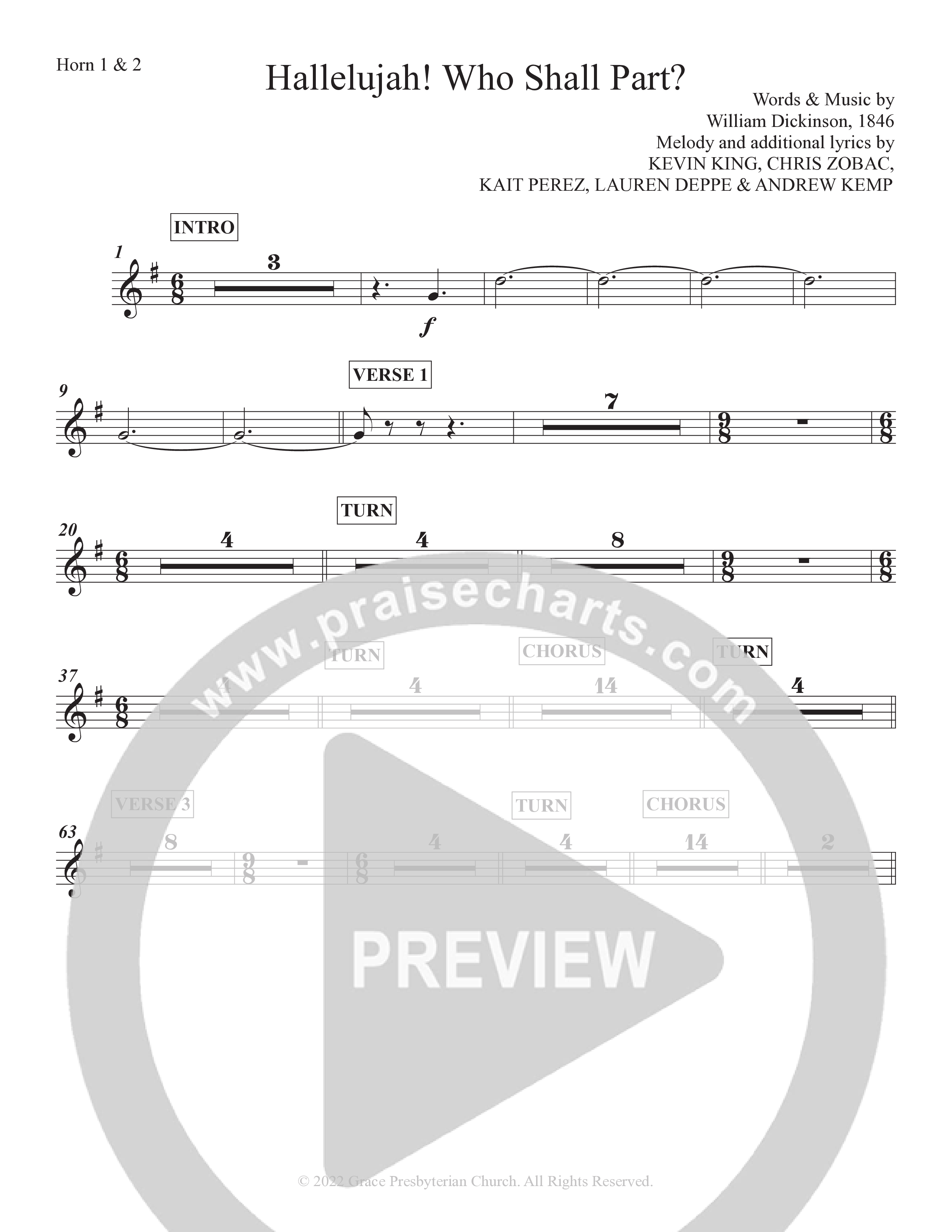 Hallelujah Who Shall Part French Horn 1/2 (Grace Worship)