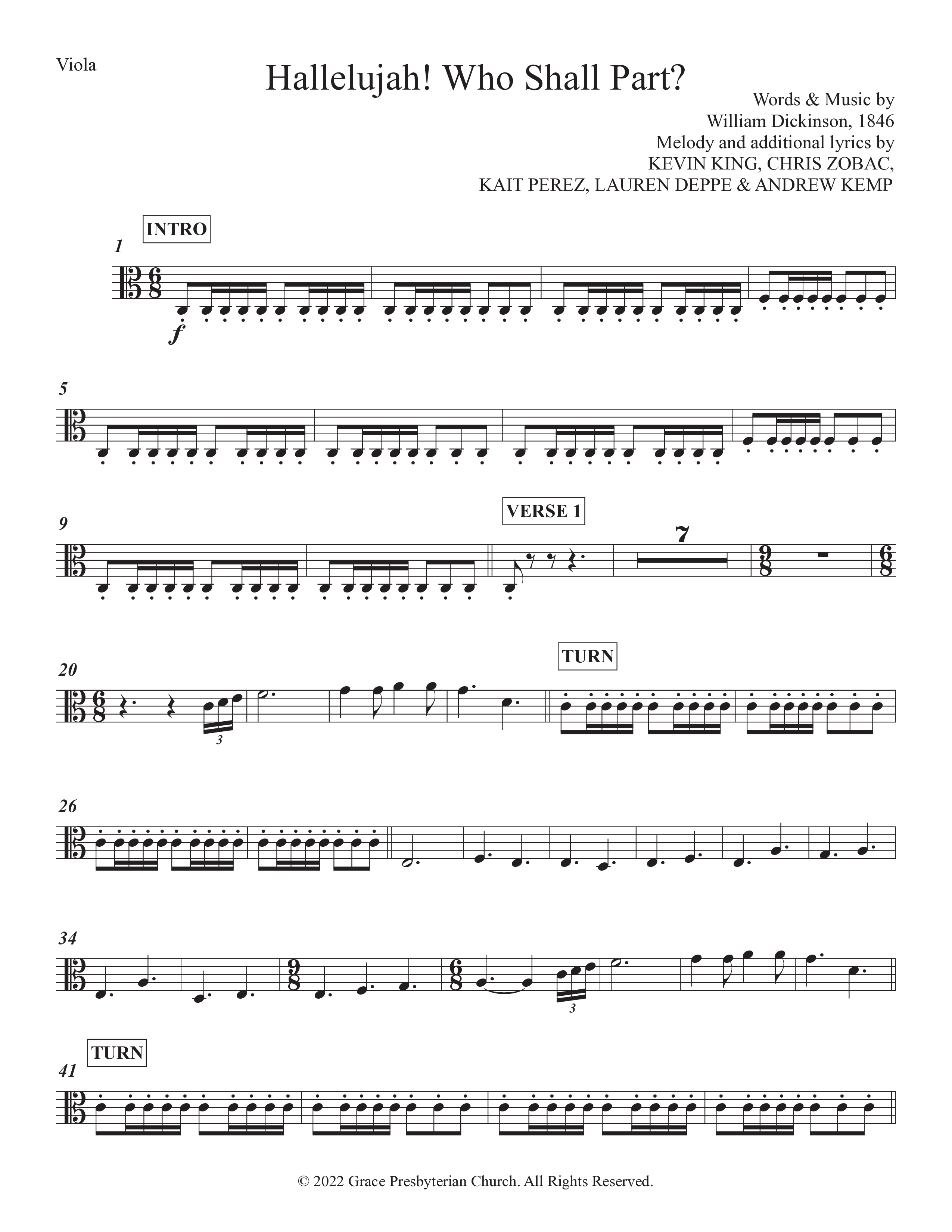 Hallelujah Who Shall Part Viola (Grace Worship)