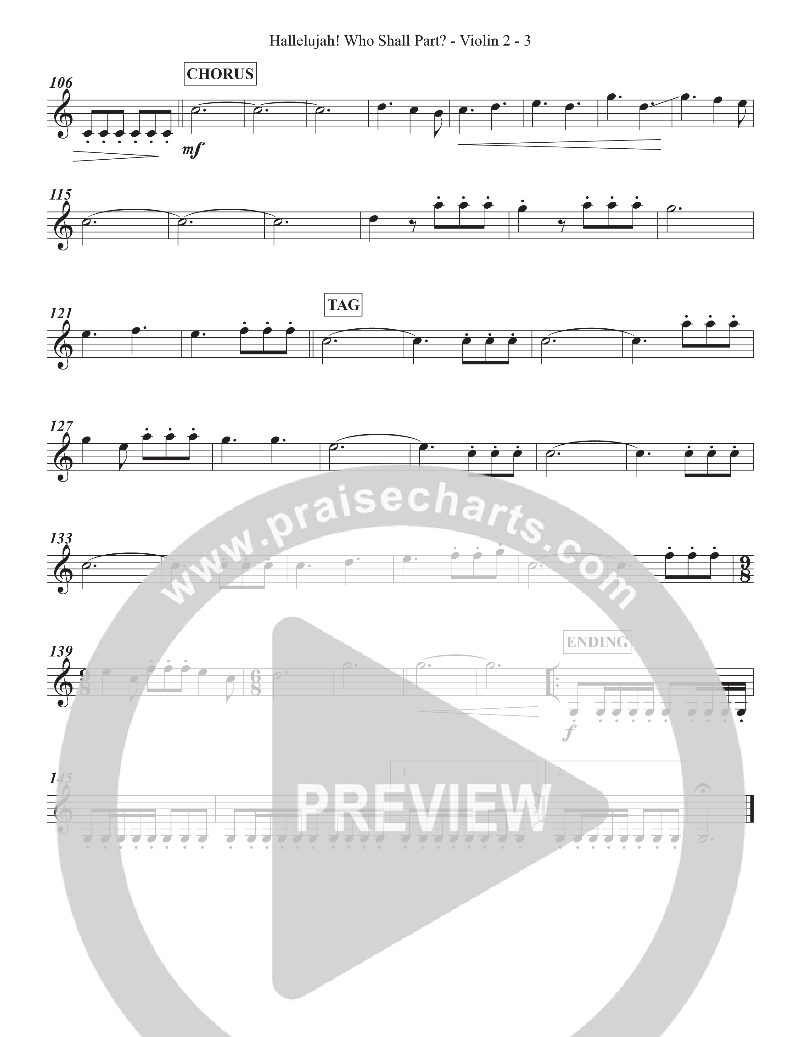 Hallelujah Who Shall Part Violin 2 (Grace Worship)