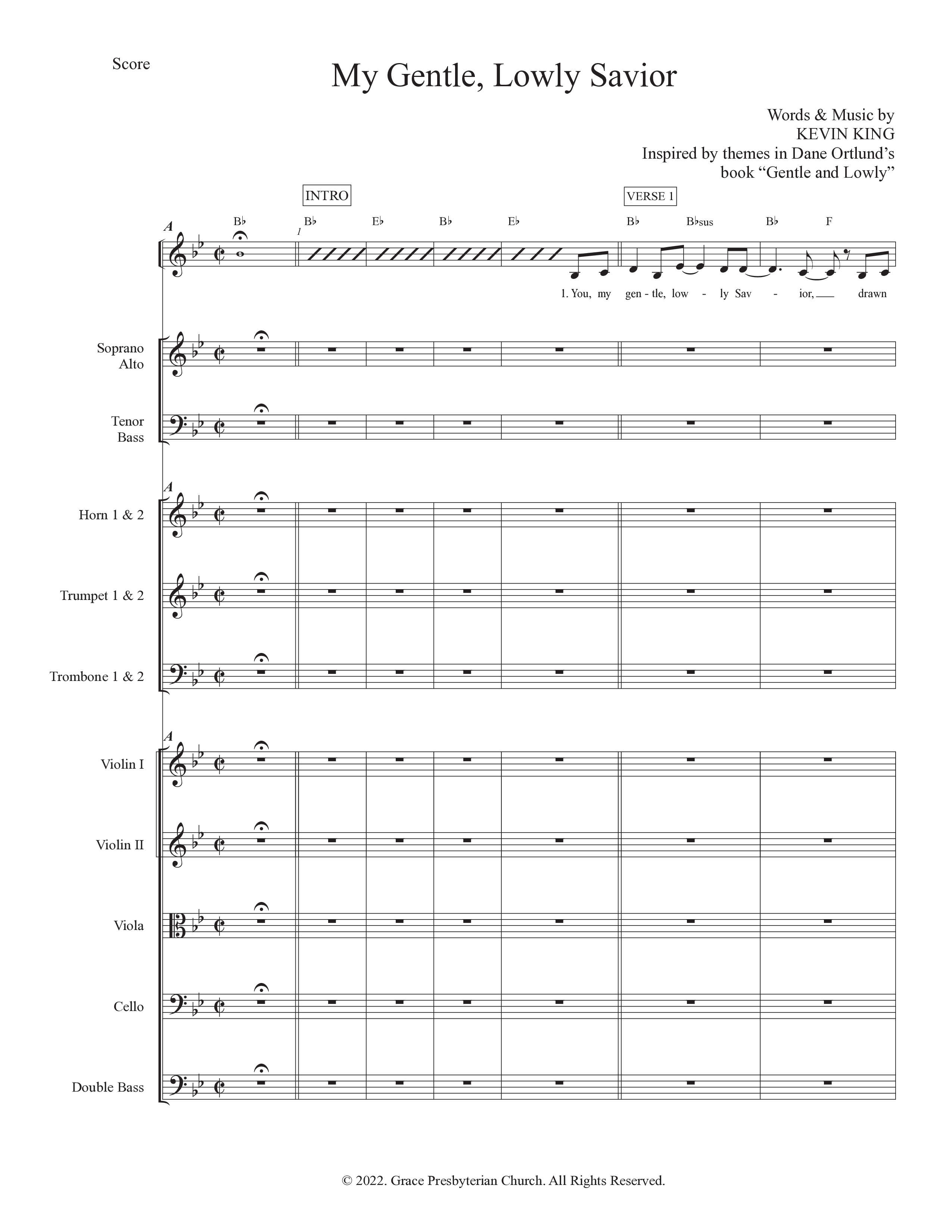 My Gentle Lowly Savior Conductor's Score (Grace Worship)
