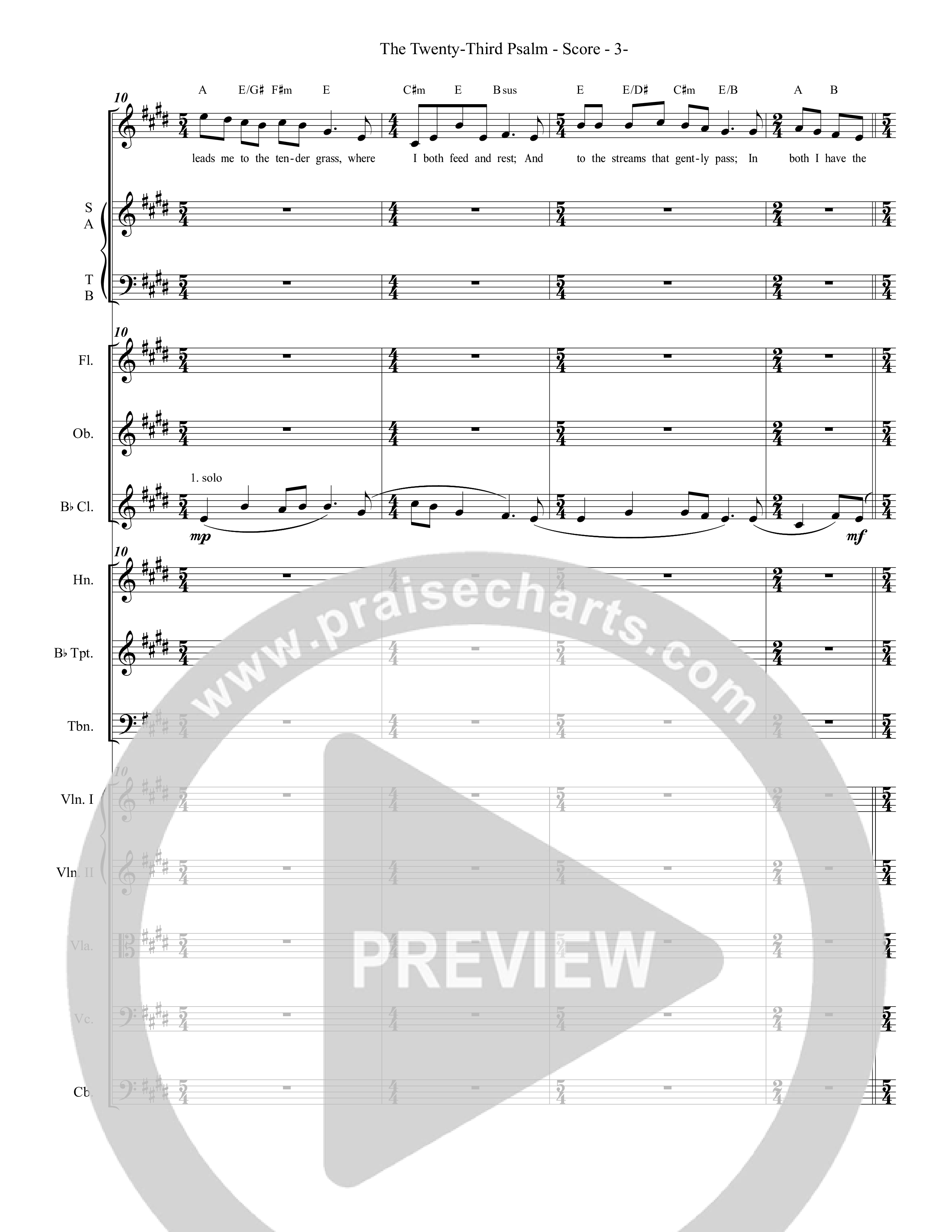 The Twenty Third Psalm Conductor's Score (Grace Worship)