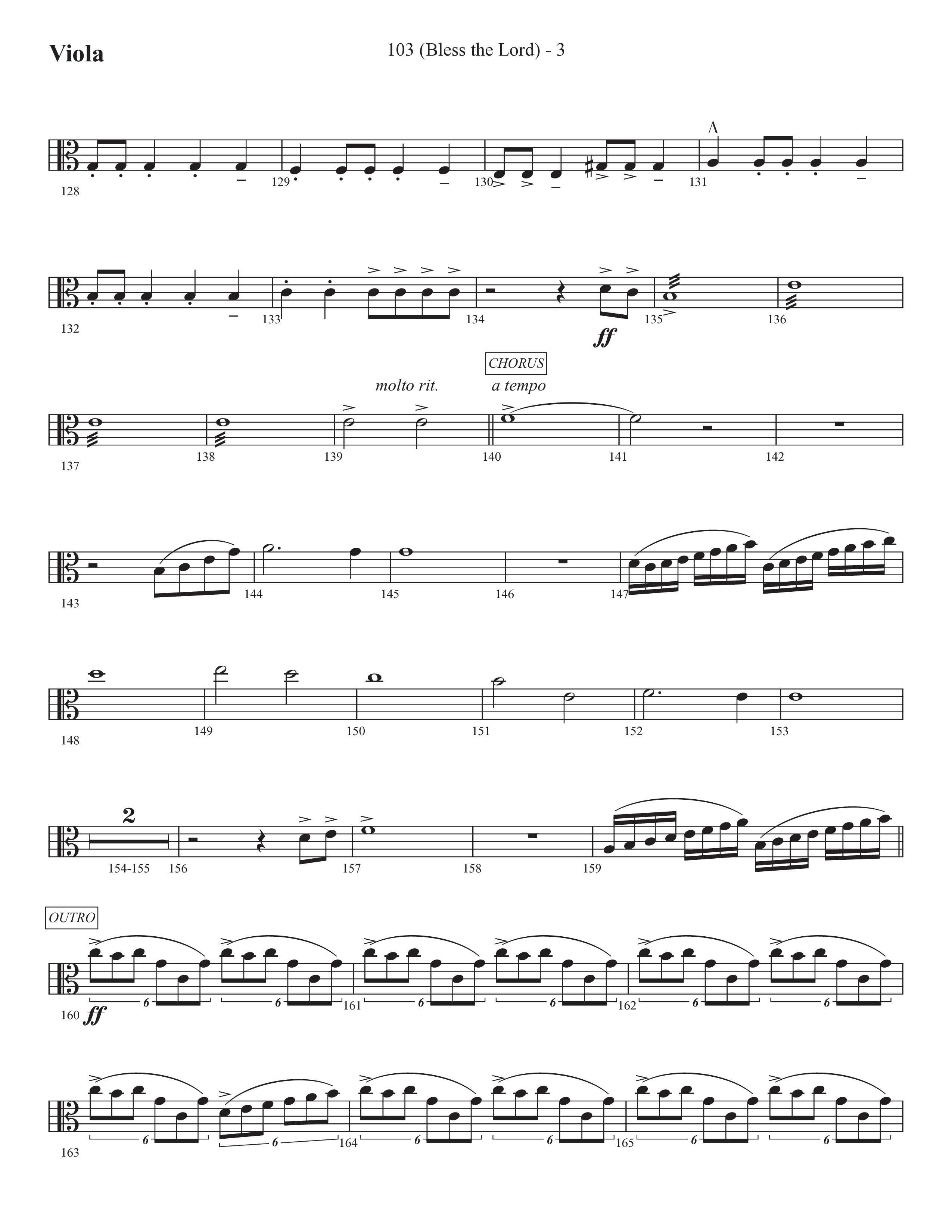 103 (Bless The Lord) (Choral Anthem SATB) Viola (Prestonwood Worship / Prestonwood Choir / Arr. Michael Neale / Orch. Carson Wagner)
