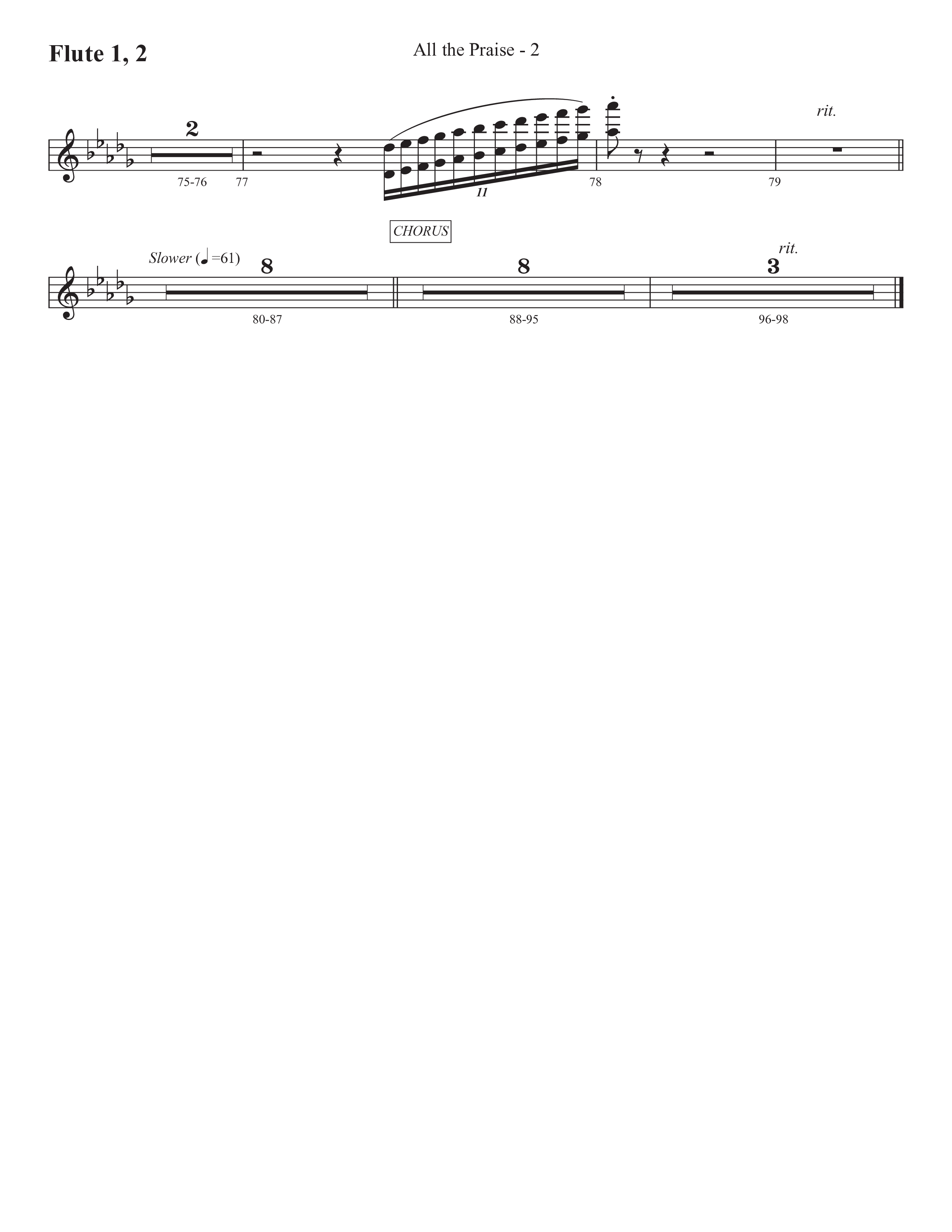 All The Praise (Choral Anthem SATB) Flute 1/2 (Prestonwood Worship / Prestonwood Choir / Arr. Michael Neale / Orch. Carson Wagner)