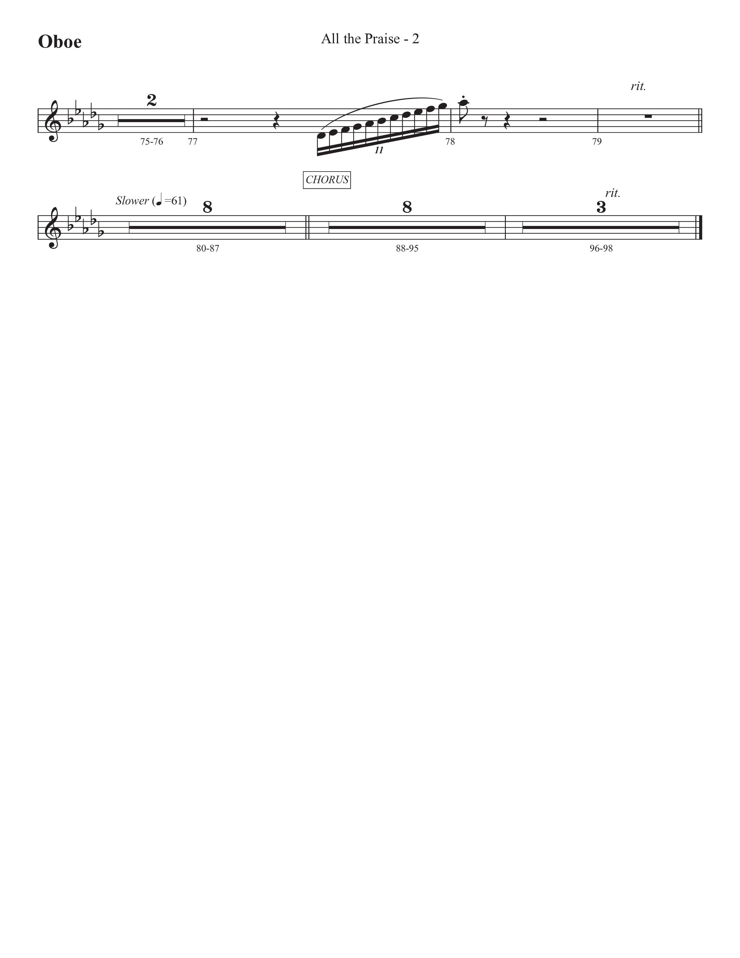 All The Praise (Choral Anthem SATB) Oboe (Prestonwood Worship / Prestonwood Choir / Arr. Michael Neale / Orch. Carson Wagner)