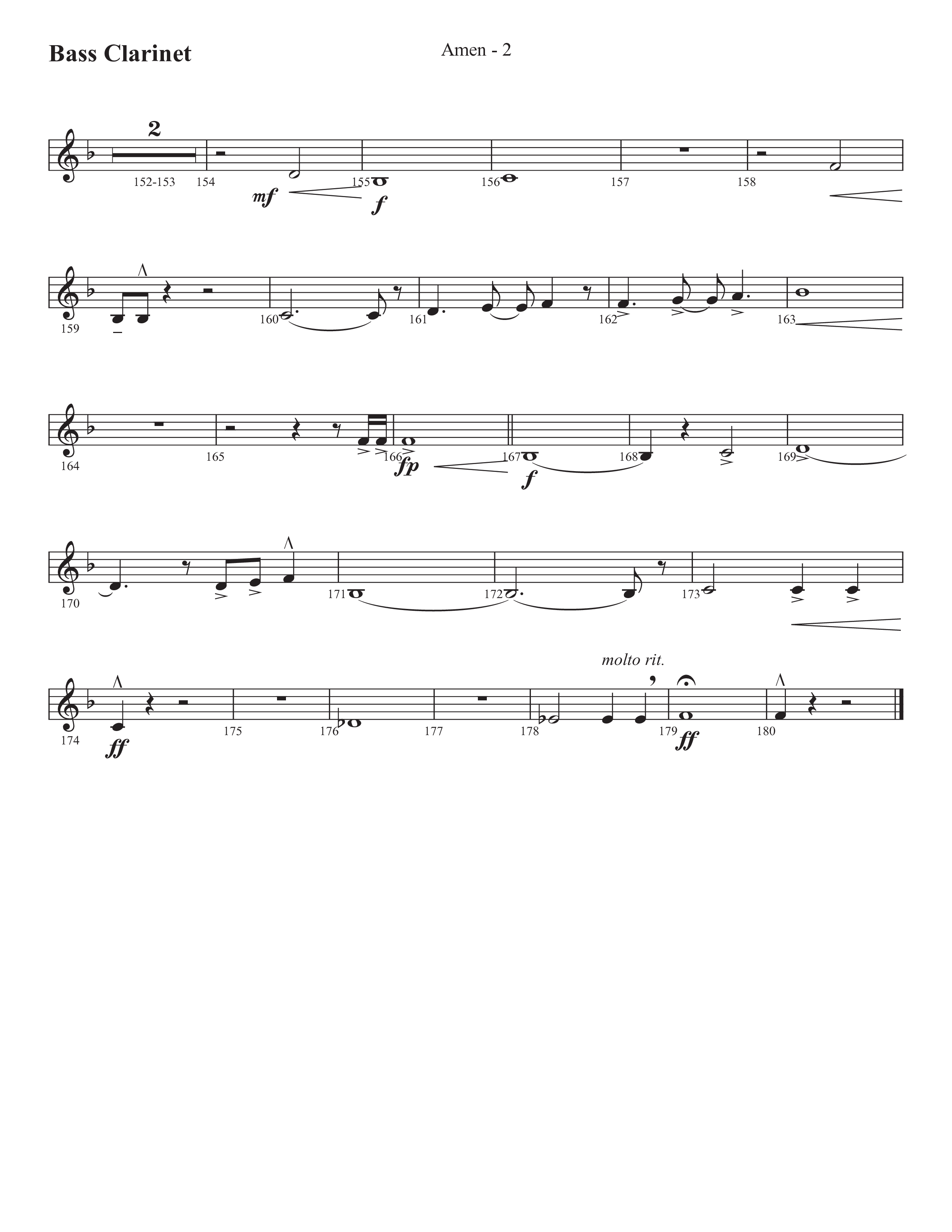 Amen (Choral Anthem SATB) Bass Clarinet (Prestonwood Worship / Prestonwood Choir / Arr. Jonathan Walker)