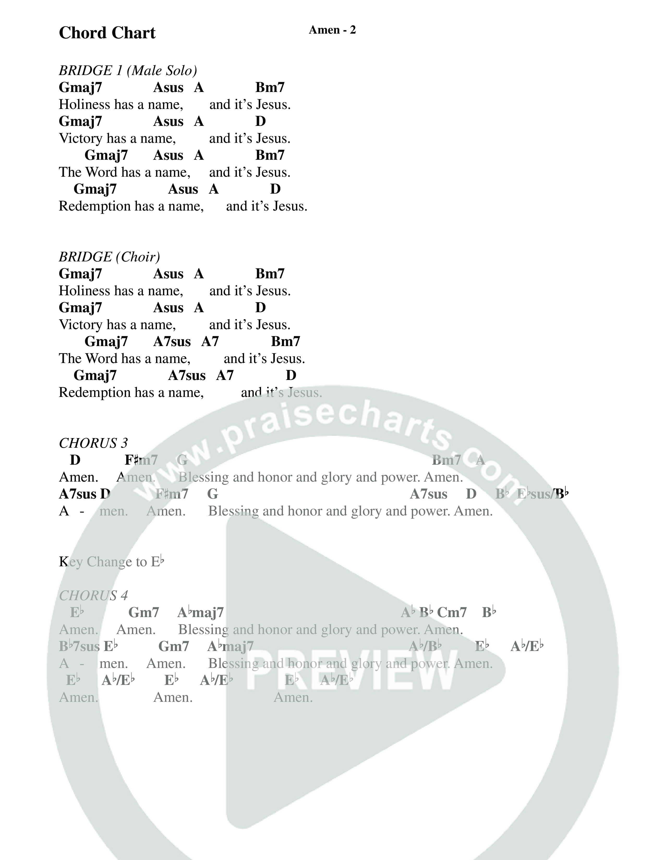 Amen (Choral Anthem SATB) Chords & Lyrics (Prestonwood Worship / Prestonwood Choir / Arr. Jonathan Walker)