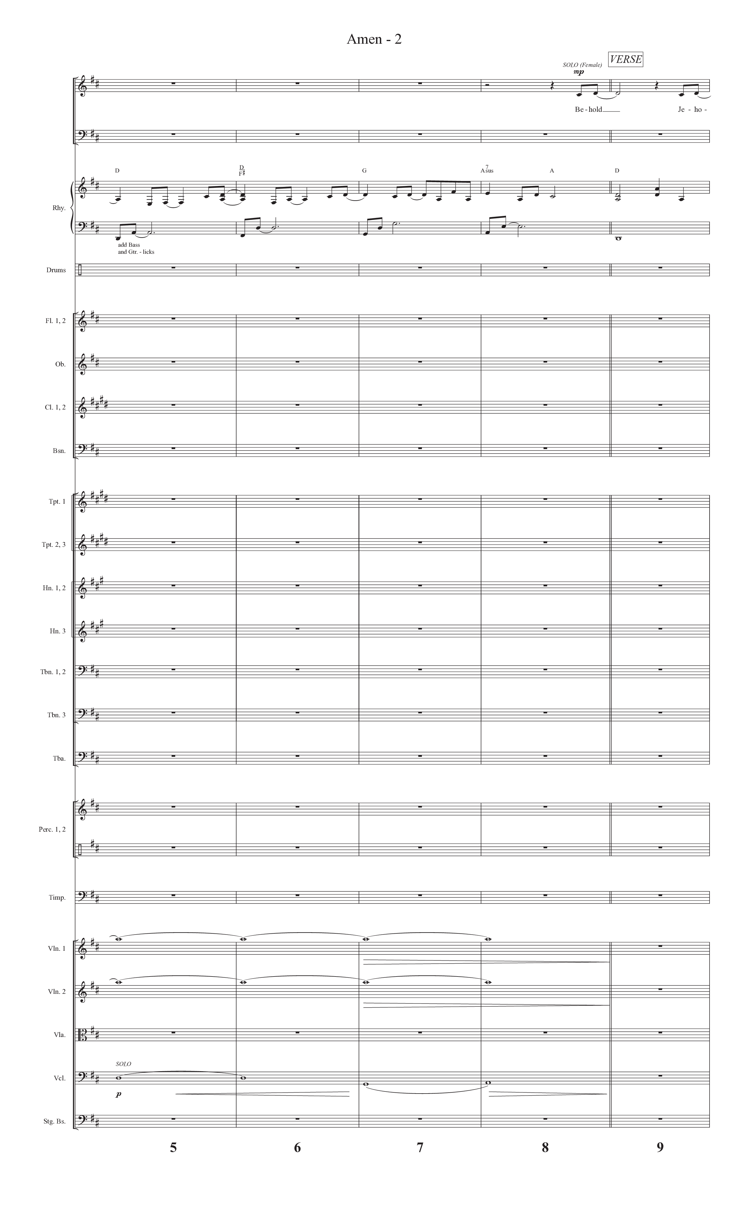 Amen (Choral Anthem SATB) Orchestration (Prestonwood Worship / Prestonwood Choir / Arr. Jonathan Walker)
