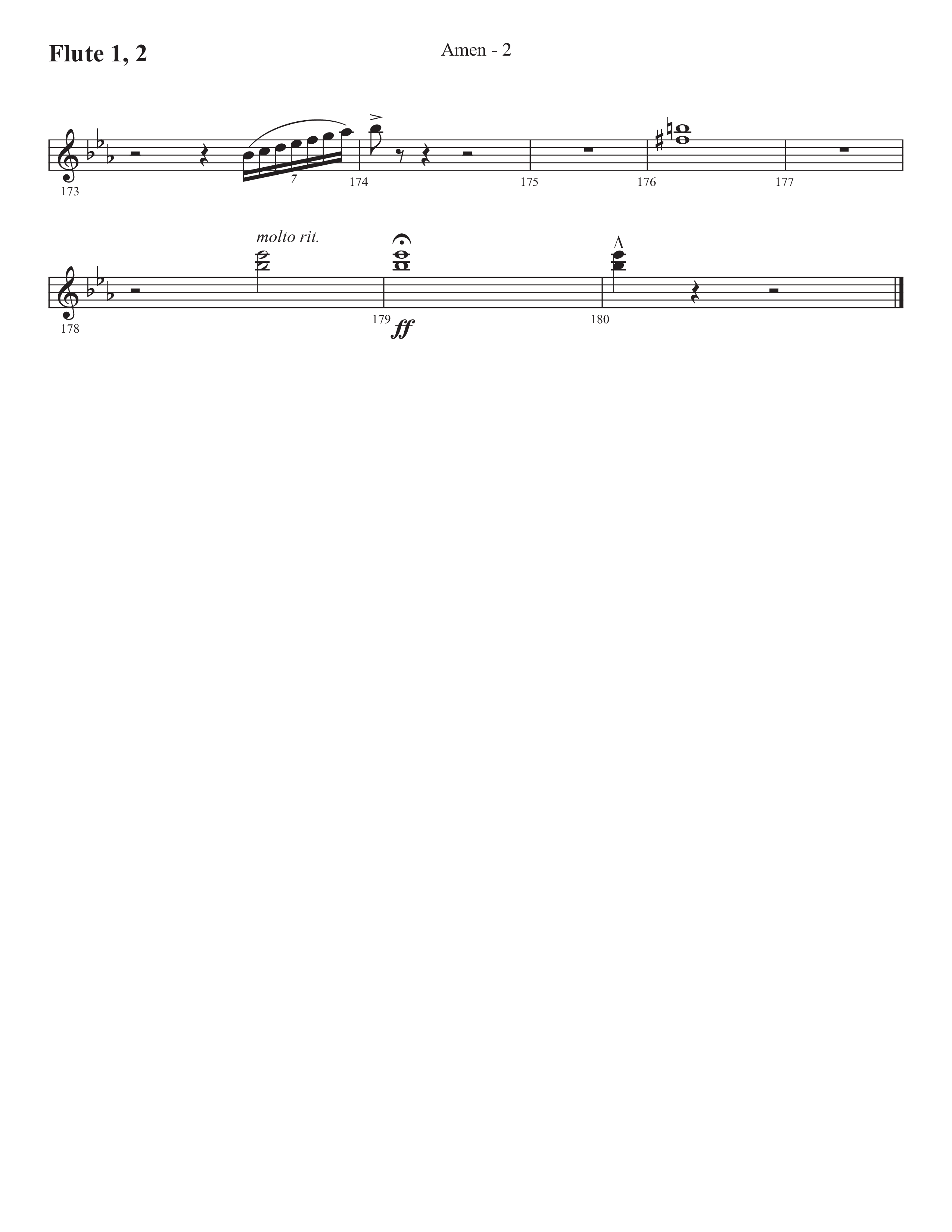 Amen (Choral Anthem SATB) Flute 1/2 (Prestonwood Worship / Prestonwood Choir / Arr. Jonathan Walker)