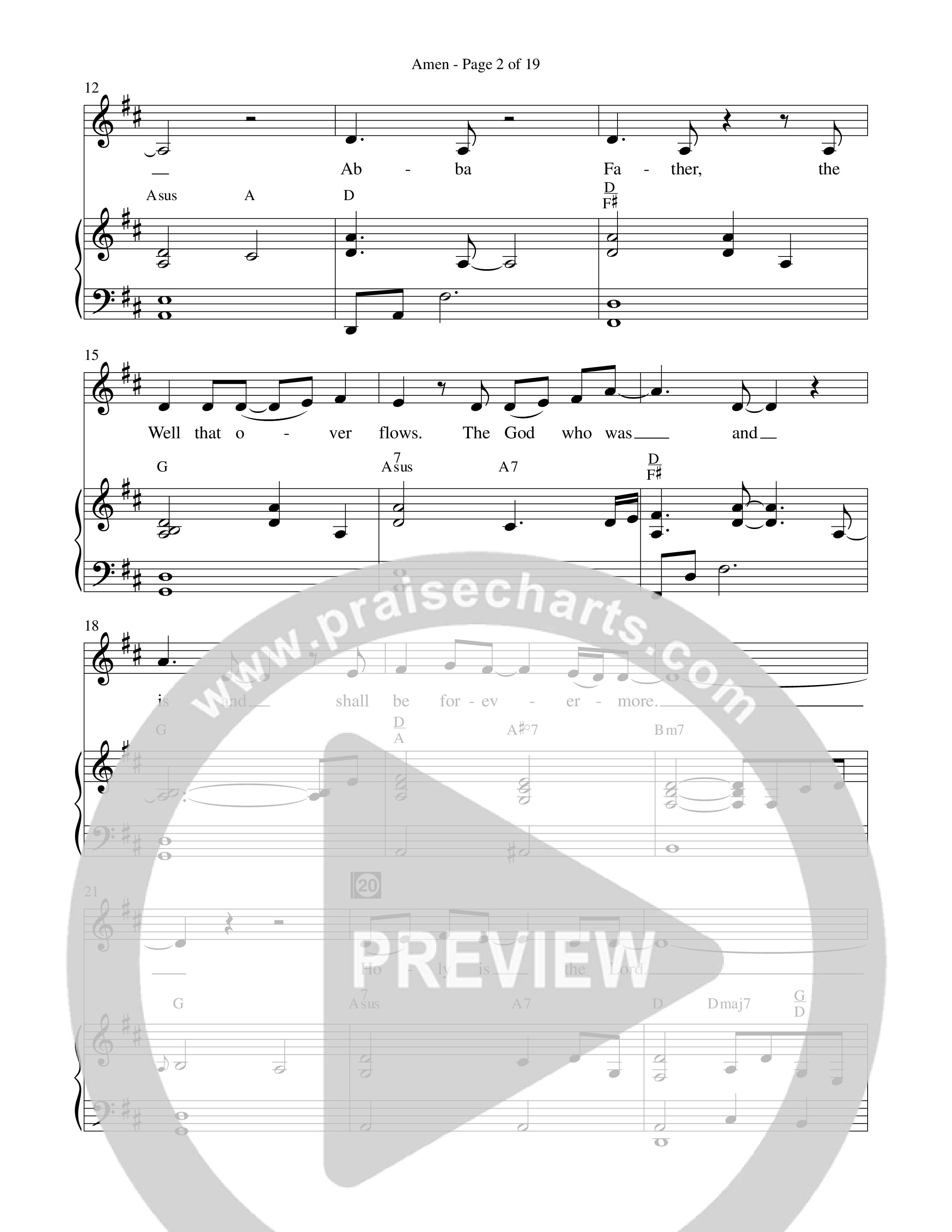 Amen (Choral Anthem SATB) Choral Vocal Parts (Prestonwood Worship / Prestonwood Choir / Arr. Jonathan Walker)