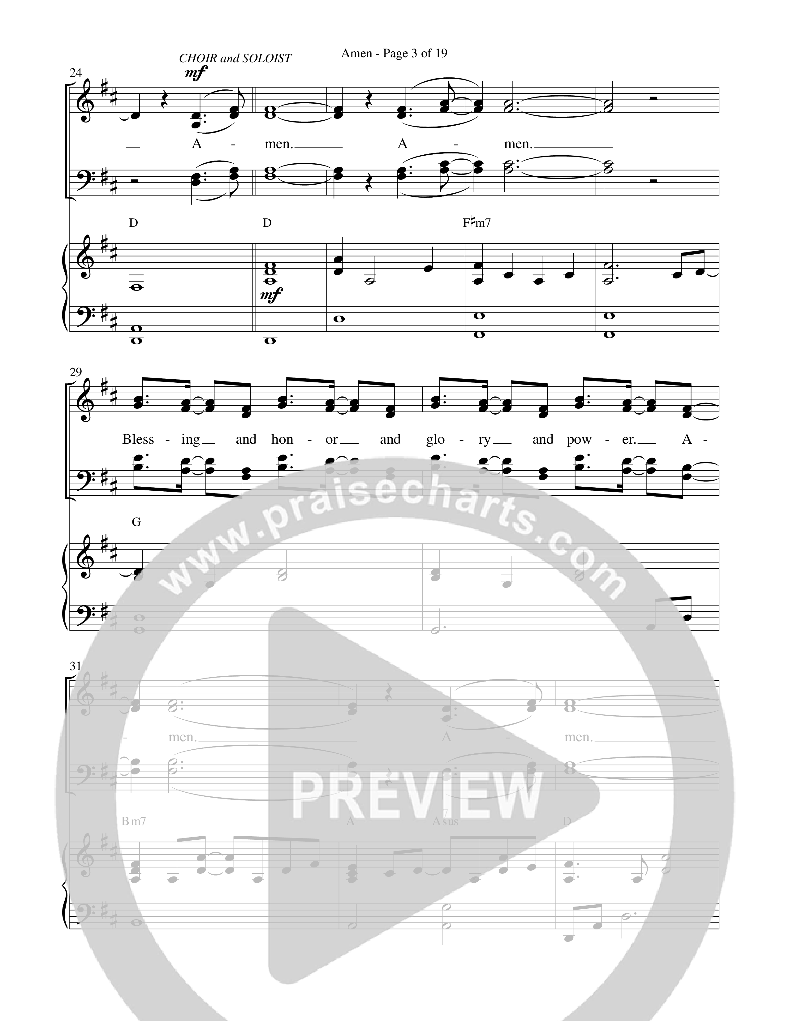 Amen (Choral Anthem SATB) Octavo (Vocals & Piano) (Prestonwood Worship / Prestonwood Choir / Arr. Jonathan Walker)