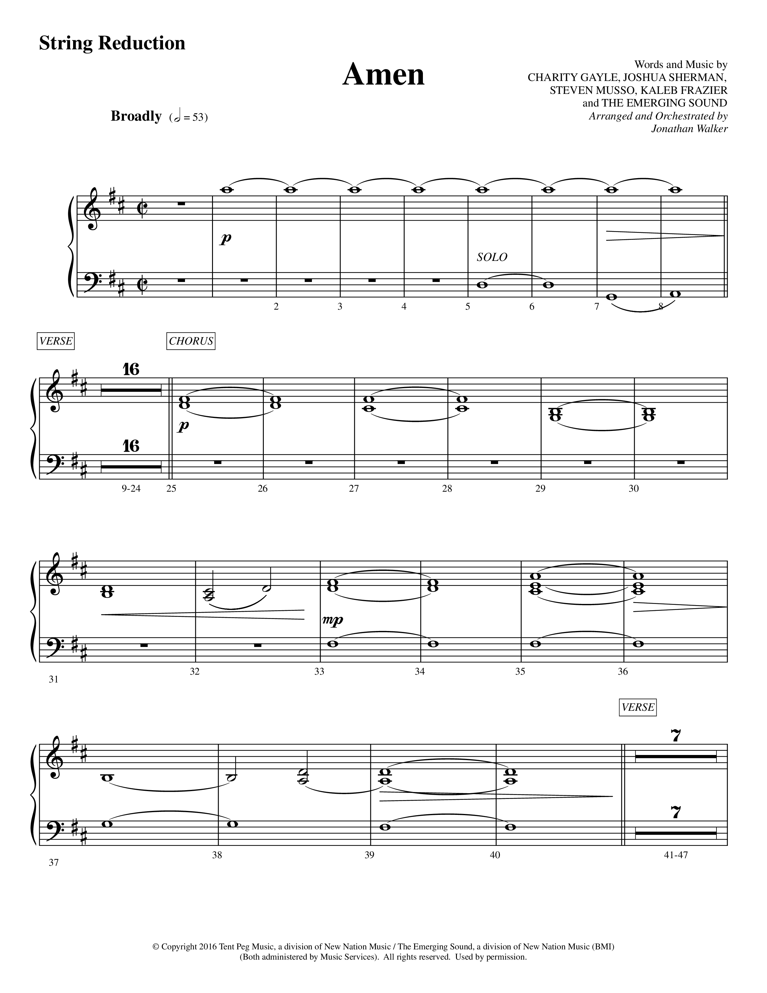 Amen (Choral Anthem SATB) String Reduction (Prestonwood Worship / Prestonwood Choir / Arr. Jonathan Walker)