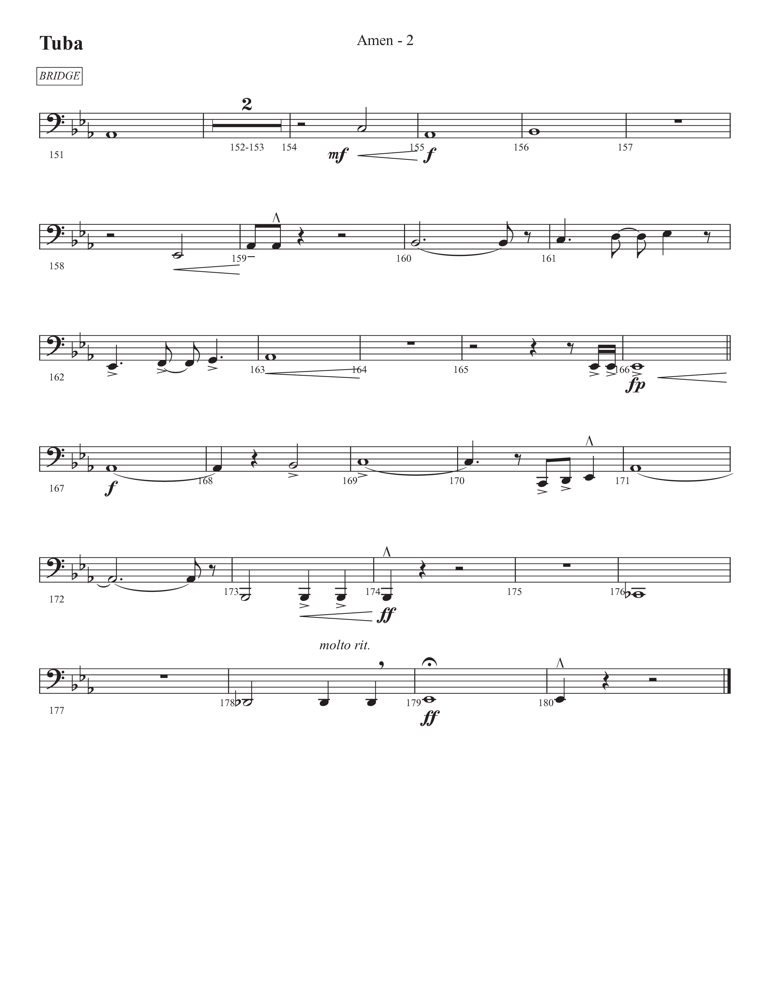 Amen (Choral Anthem SATB) Tuba (Prestonwood Worship / Prestonwood Choir / Arr. Jonathan Walker)